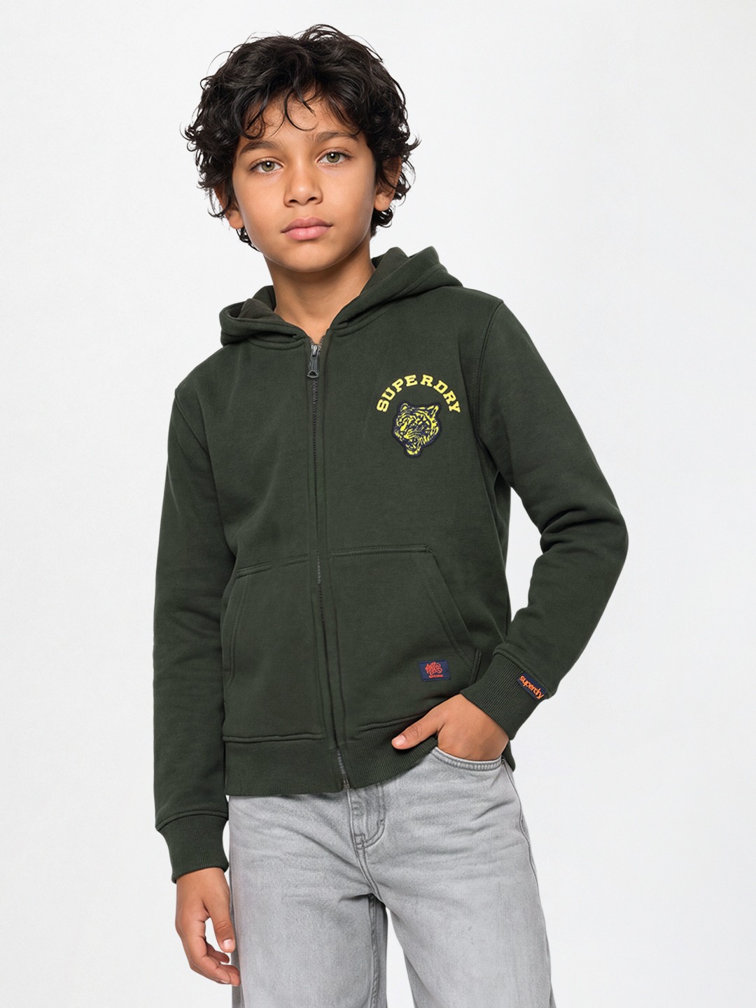 SUPER TIGER PRINT BOYS HOODIE