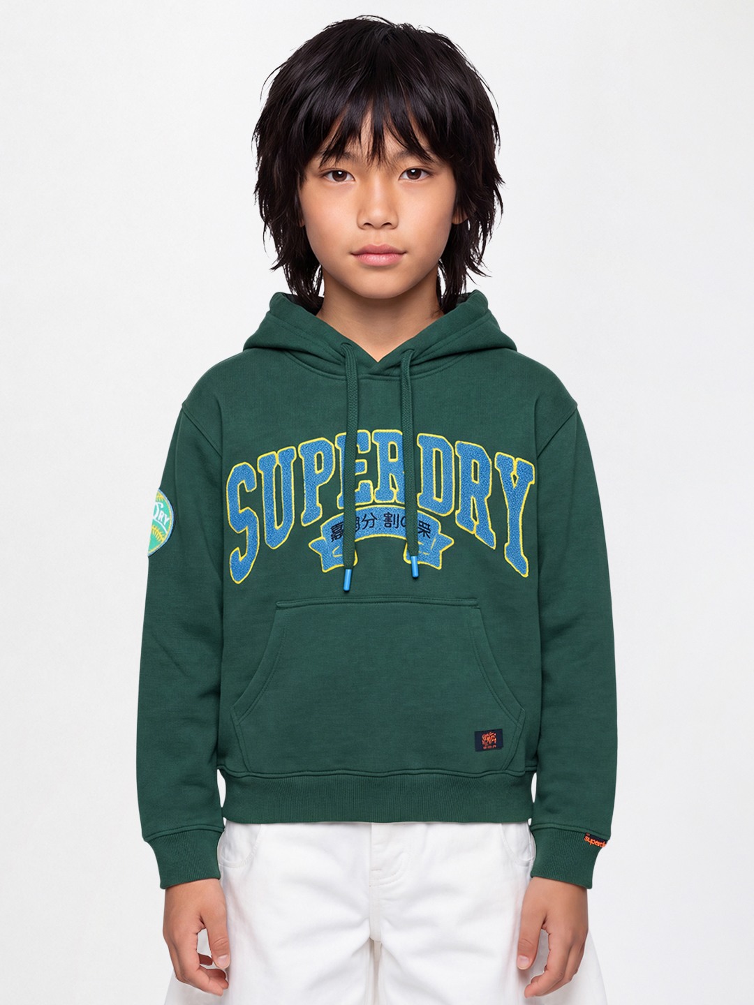 VARSITY BADGE EMBROIDERY BOYS HOODIE