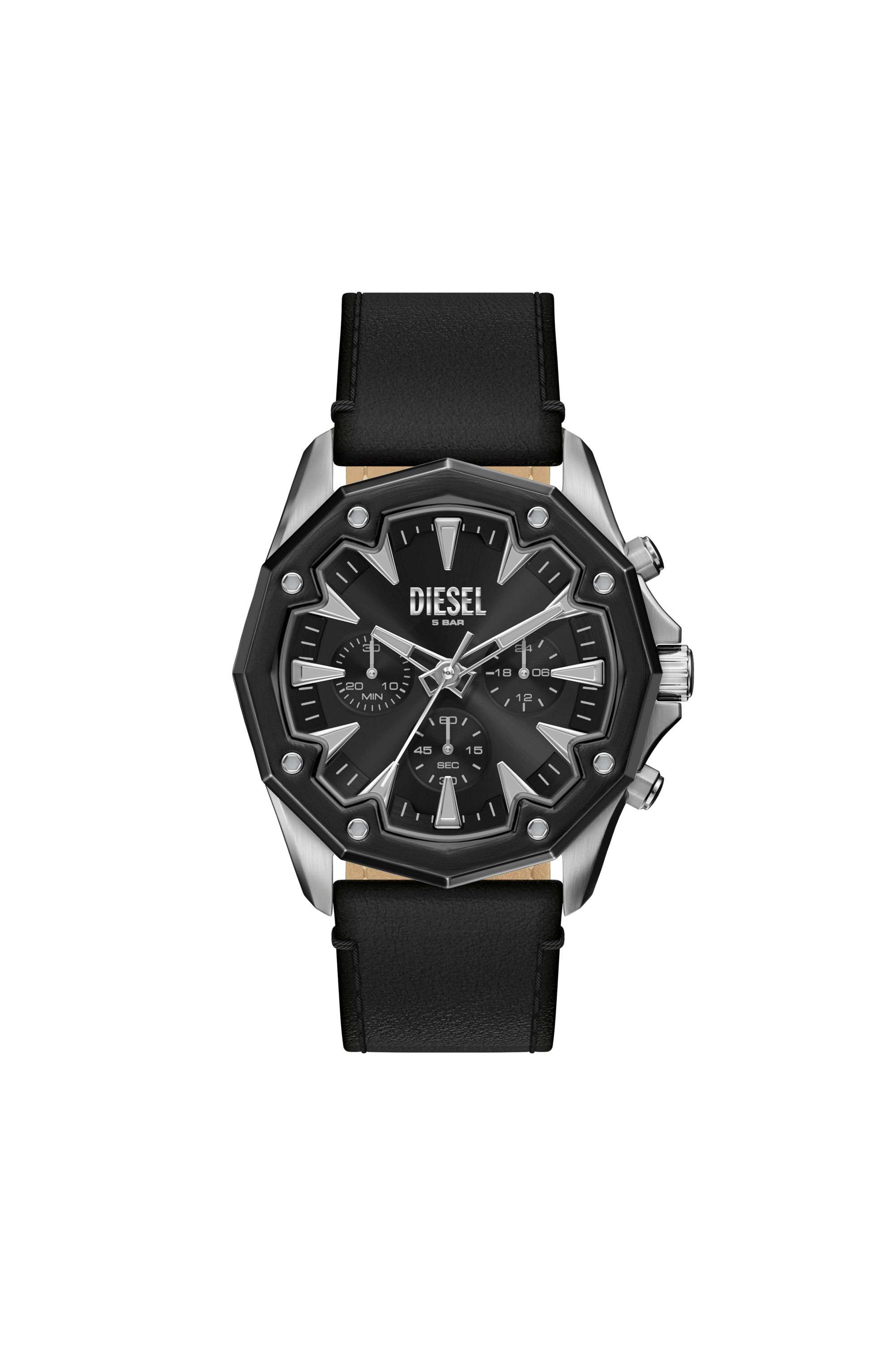Stinger Black Leather Watch - DZ471000QQQ