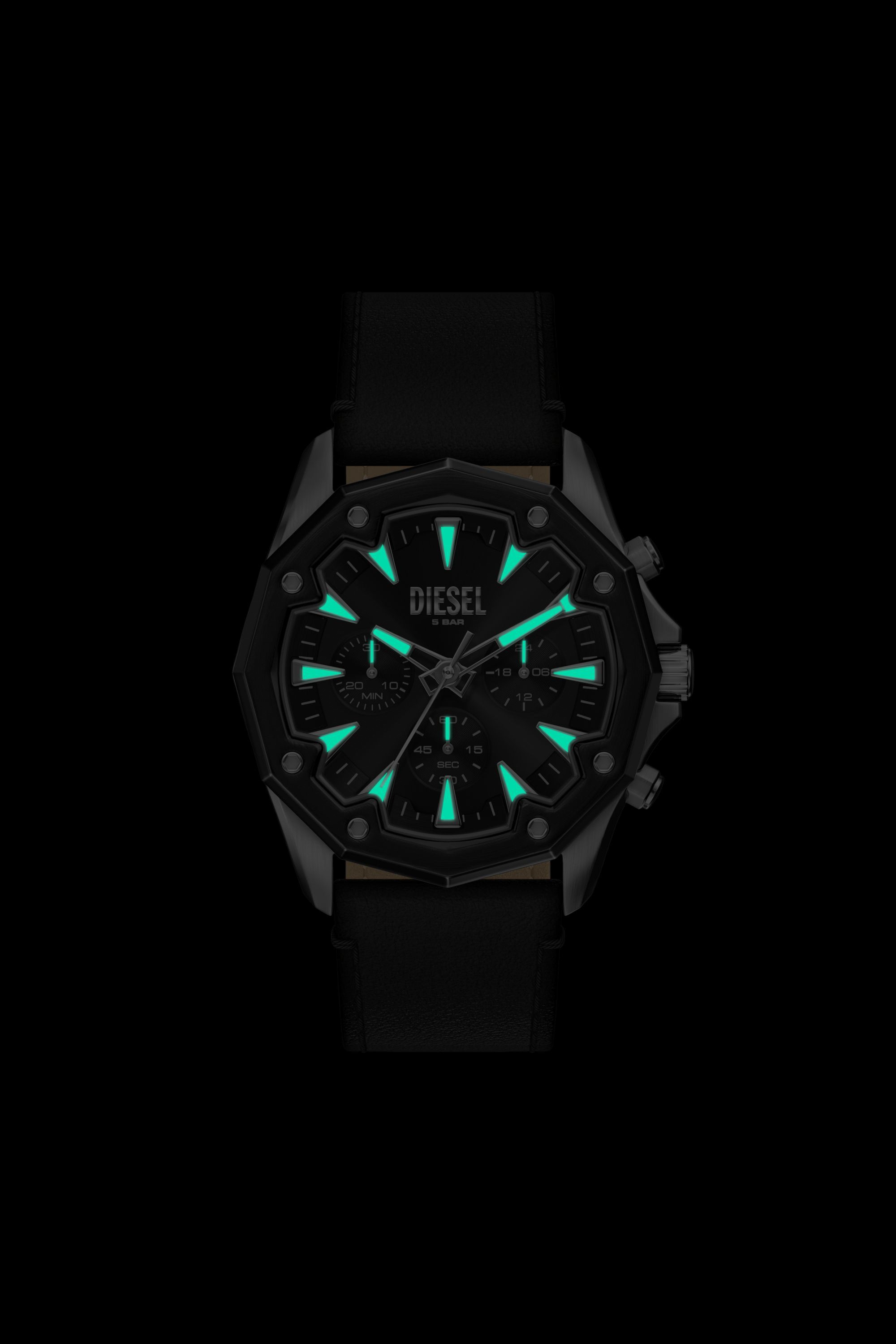 Stinger Black Leather Watch - DZ471000QQQ