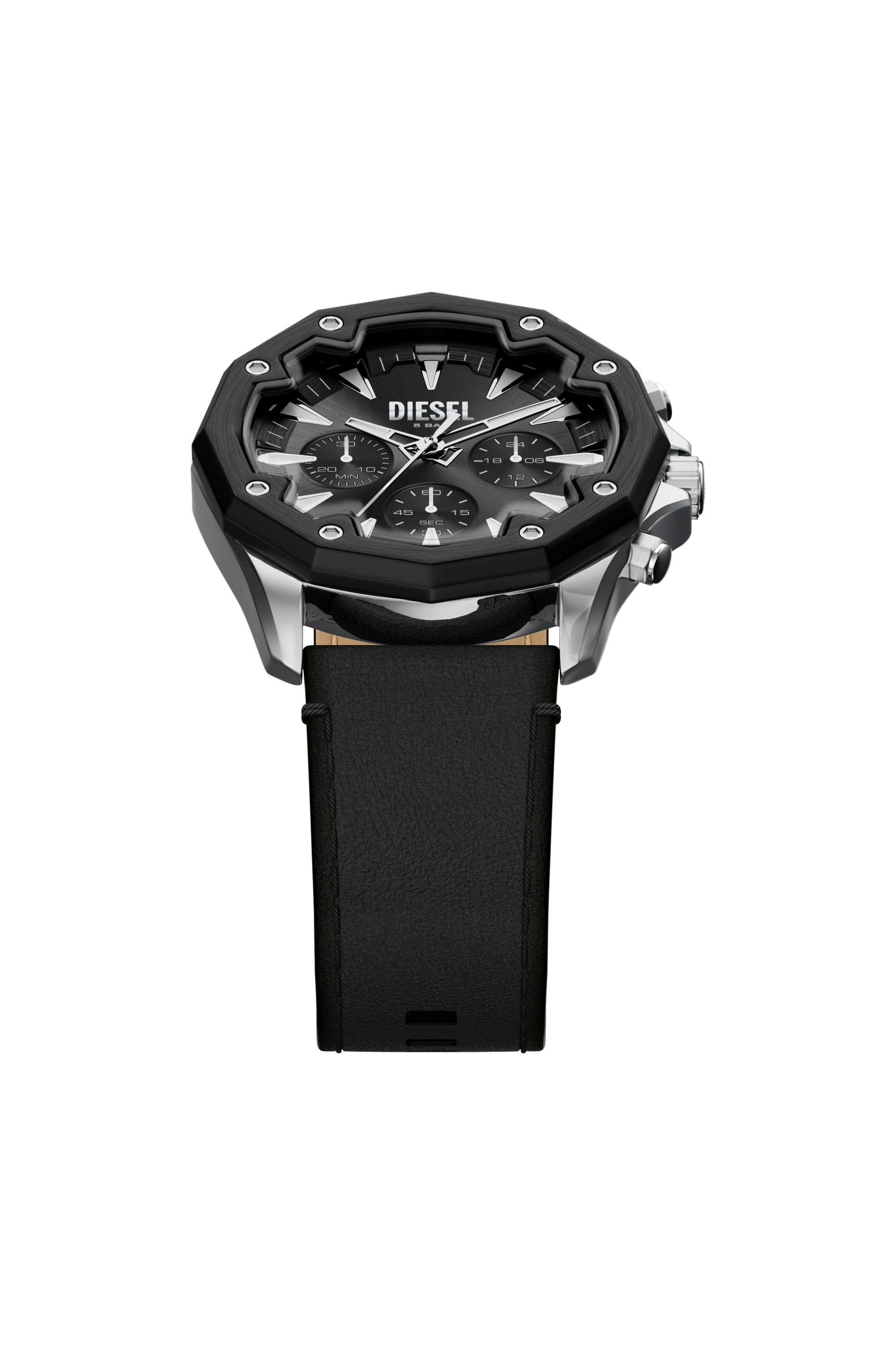 Stinger Black Leather Watch - DZ471000QQQ