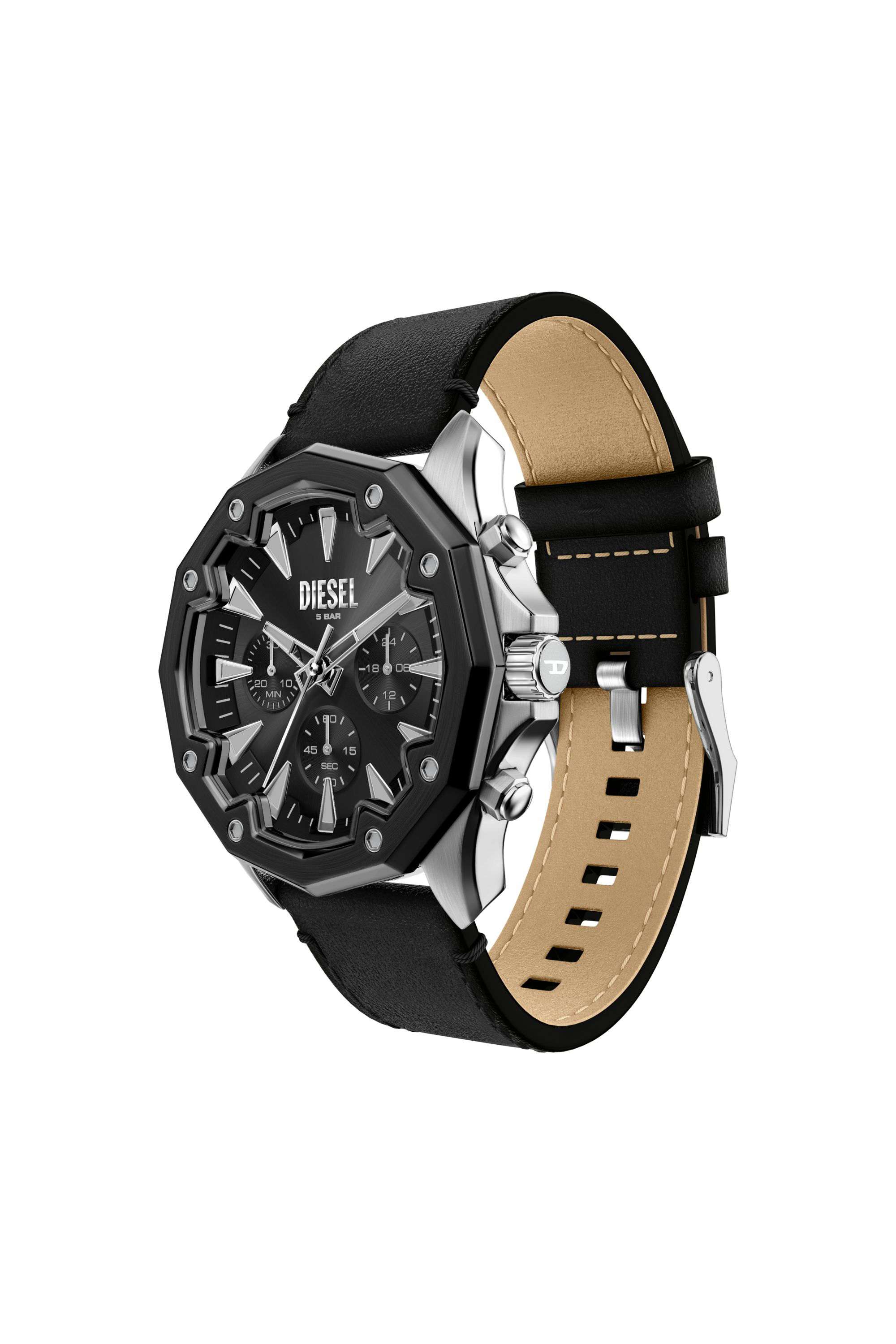 Stinger Black Leather Watch - DZ471000QQQ