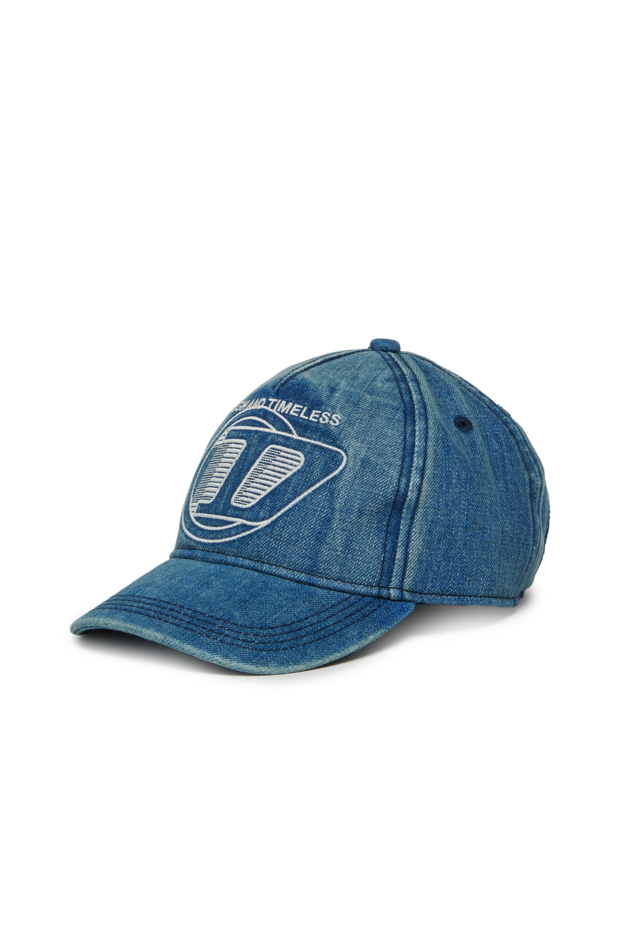 Blue Baseball cap in denim with embroidered D