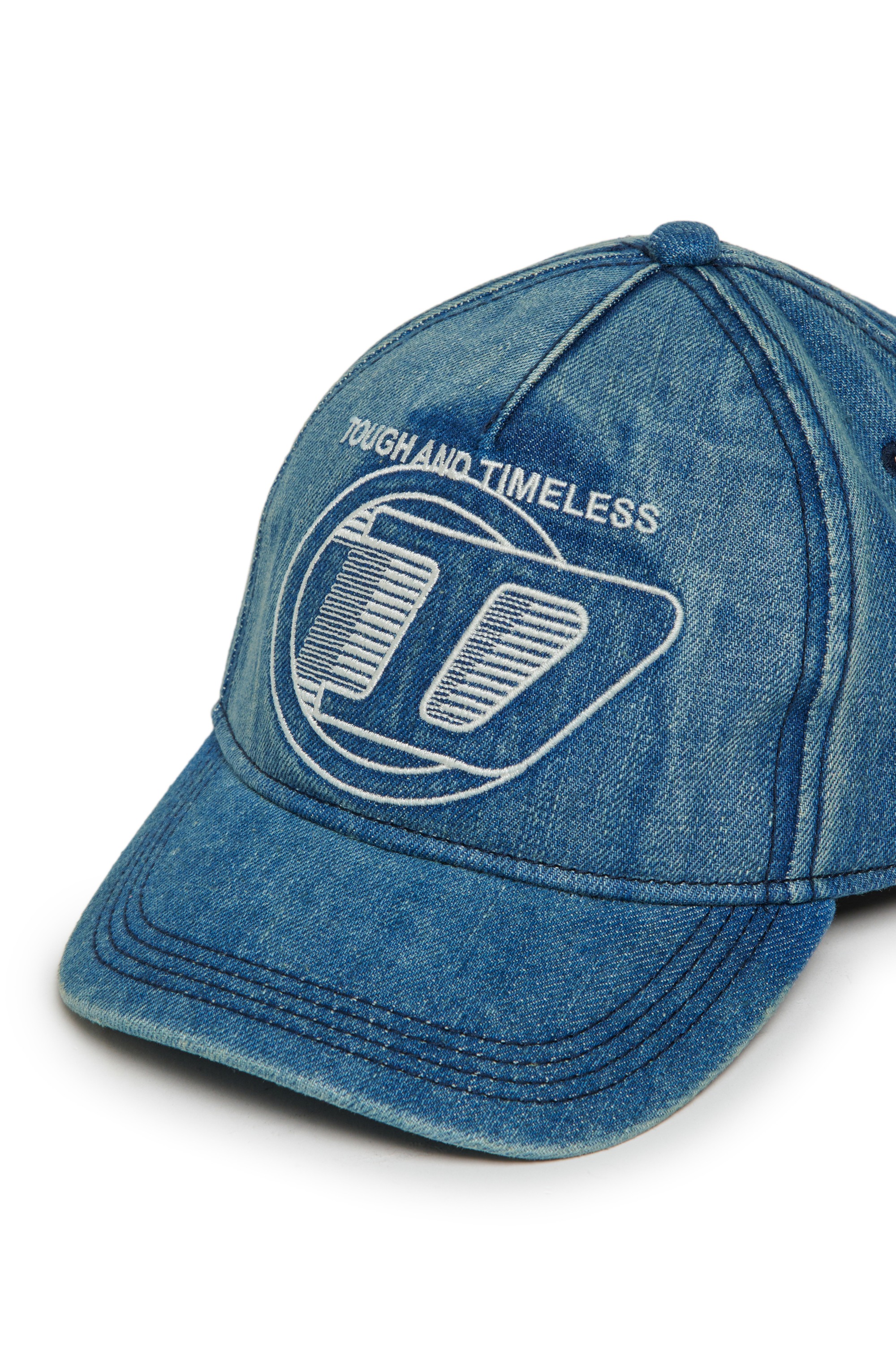 Blue Baseball cap in denim with embroidered D