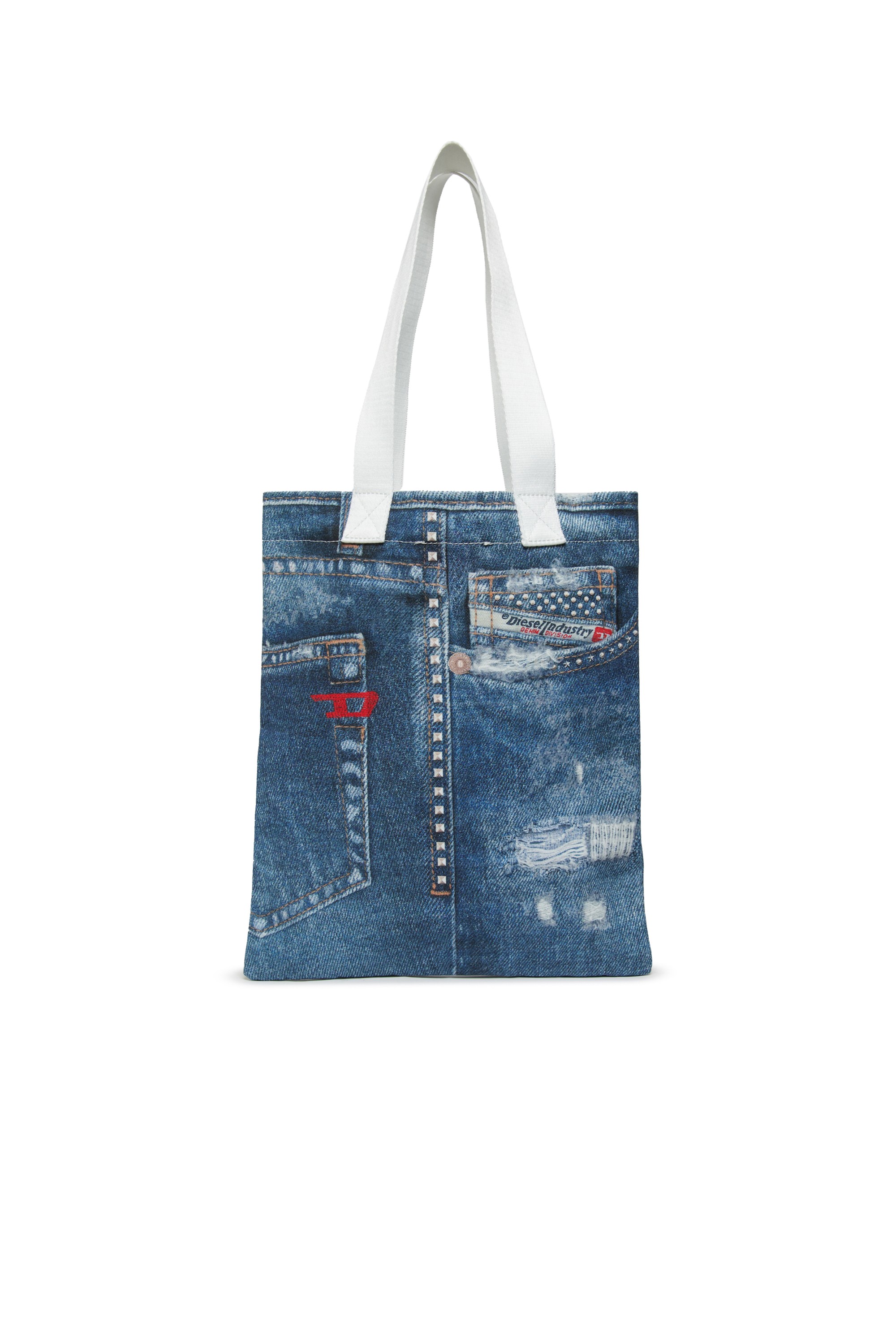 Blue WRISY-Fabric bag with studs and prints