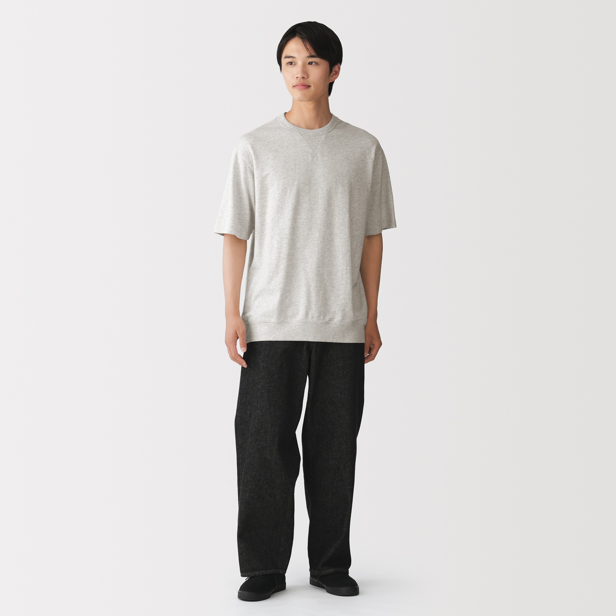 M's Light sweat crew neck half sleeve T-shirt