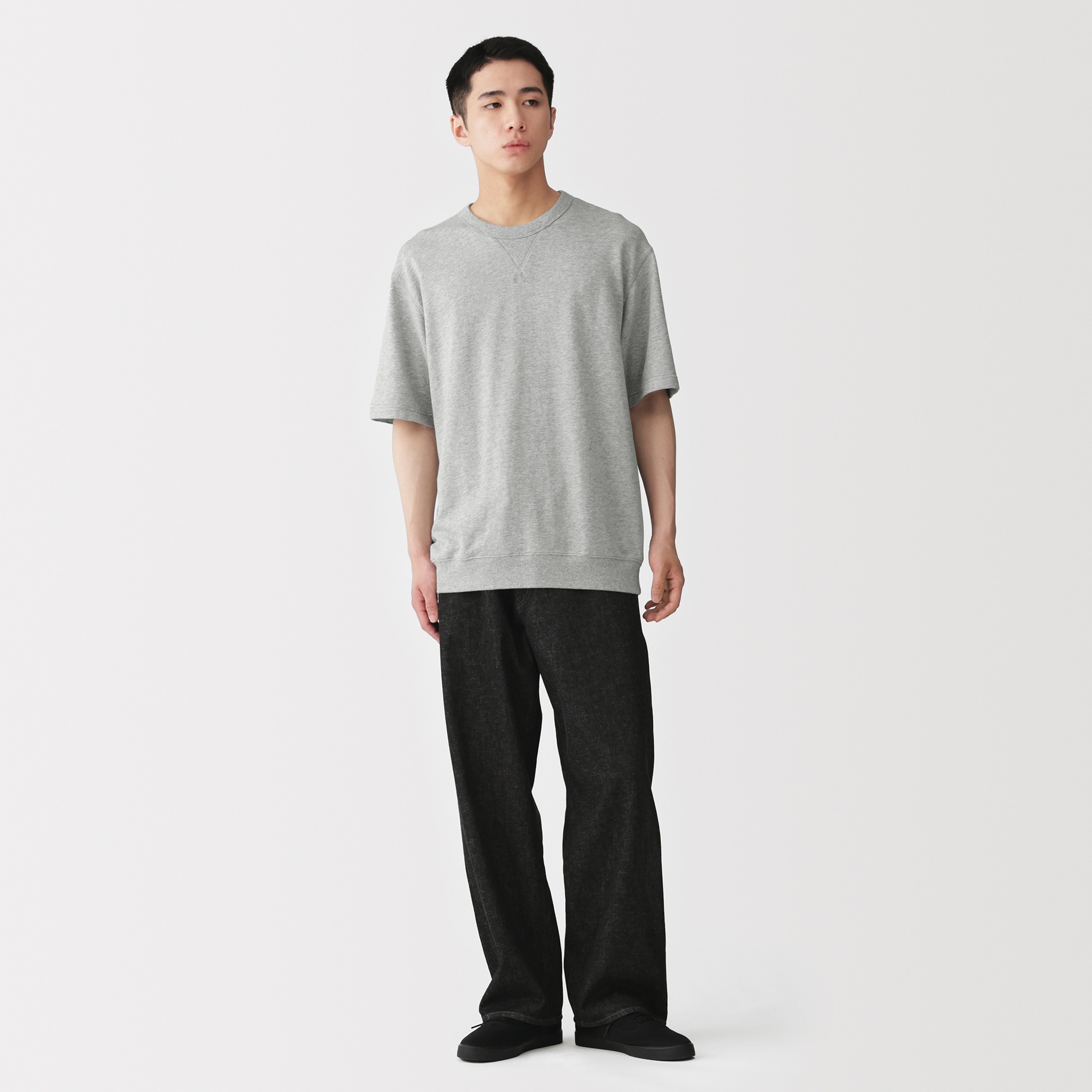 M's Light sweat crew neck half sleeve T-shirt