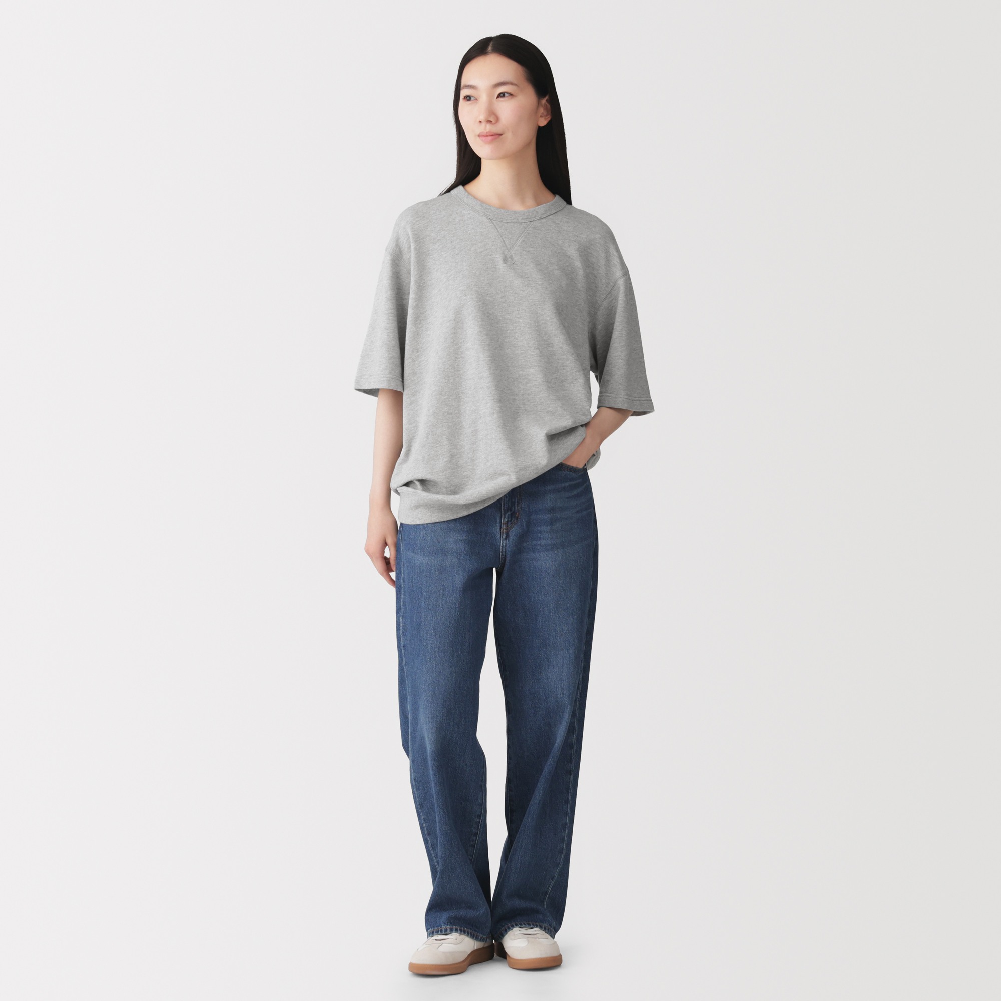 M's Light sweat crew neck half sleeve T-shirt