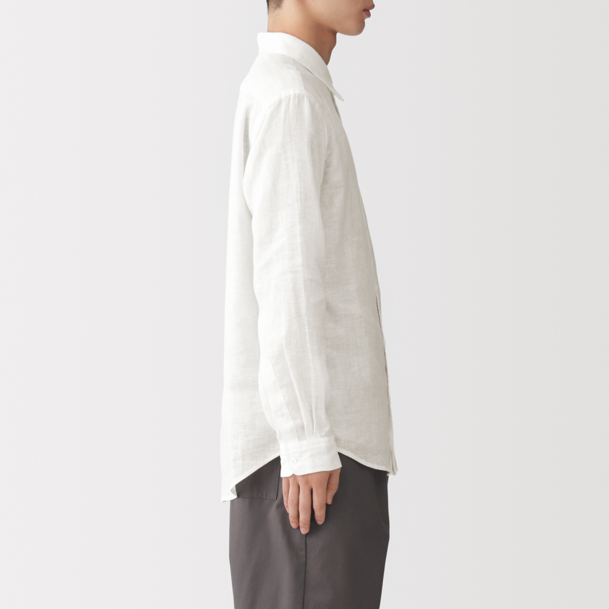 M's Washed linen L/Slv shirt (ASEAN)