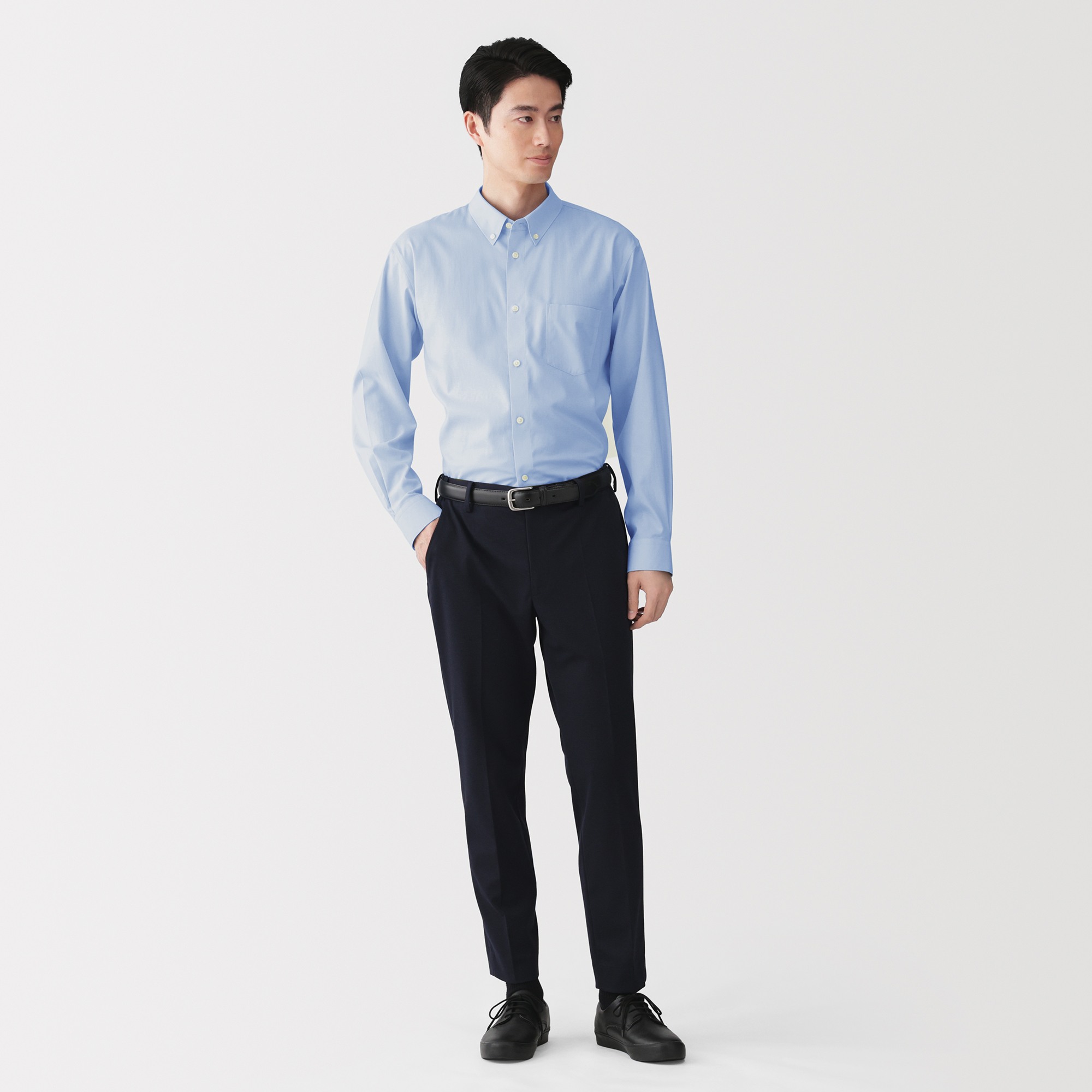 M's Non-Iron button down collar L/Slv shirt