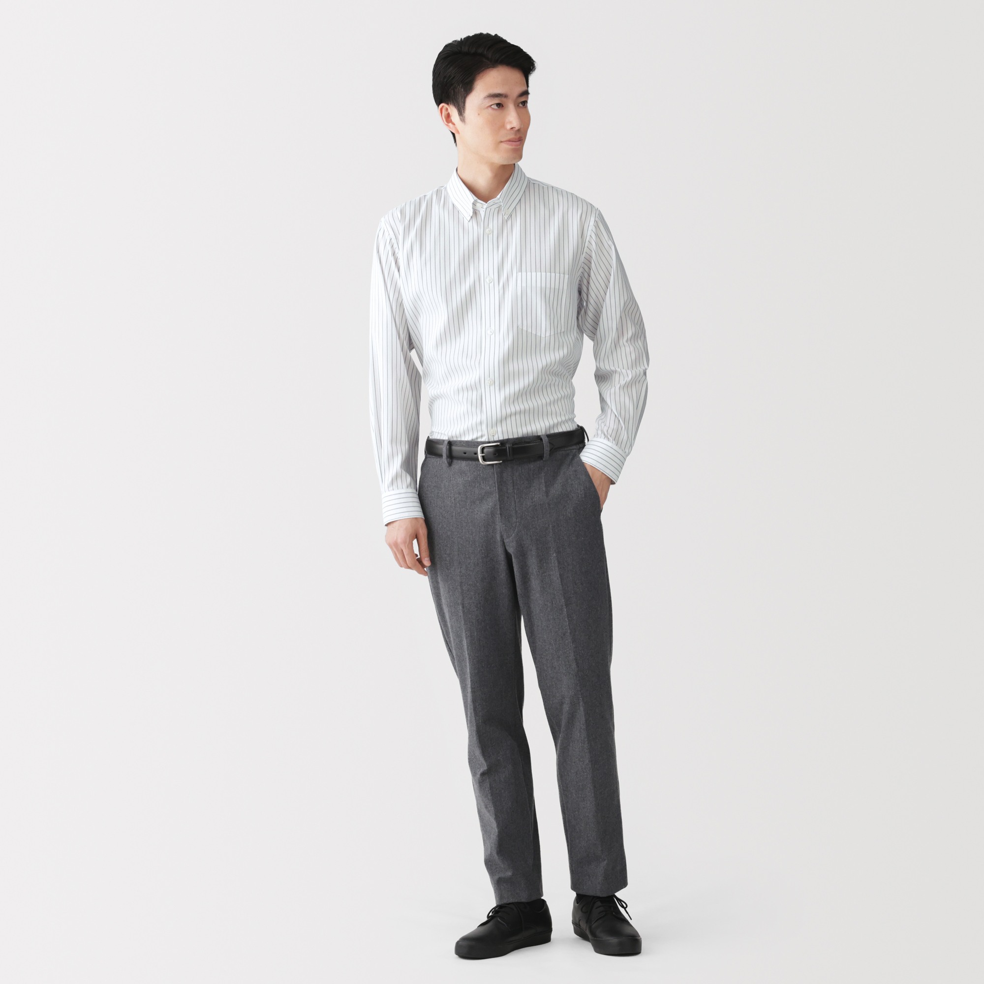 M's Non-Iron button down collar L/Slv shirt