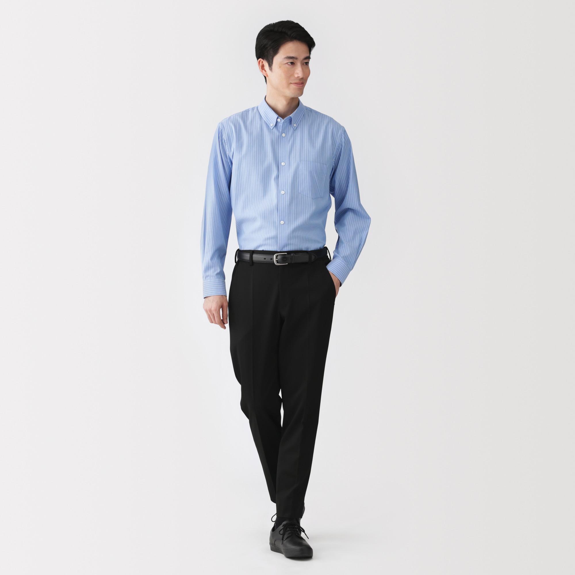 M's Non-Iron button down collar L/Slv shirt