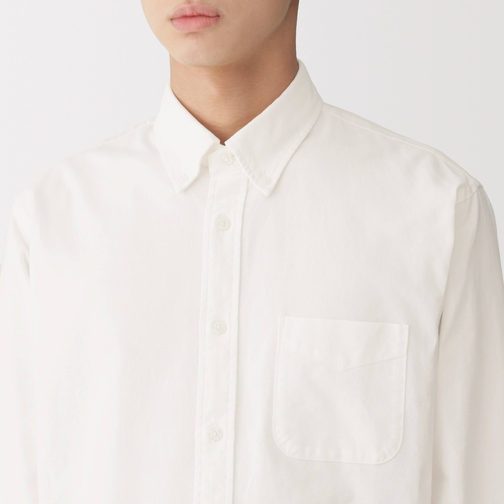 M's Washed oxford button down L/Slv shirt (OS)