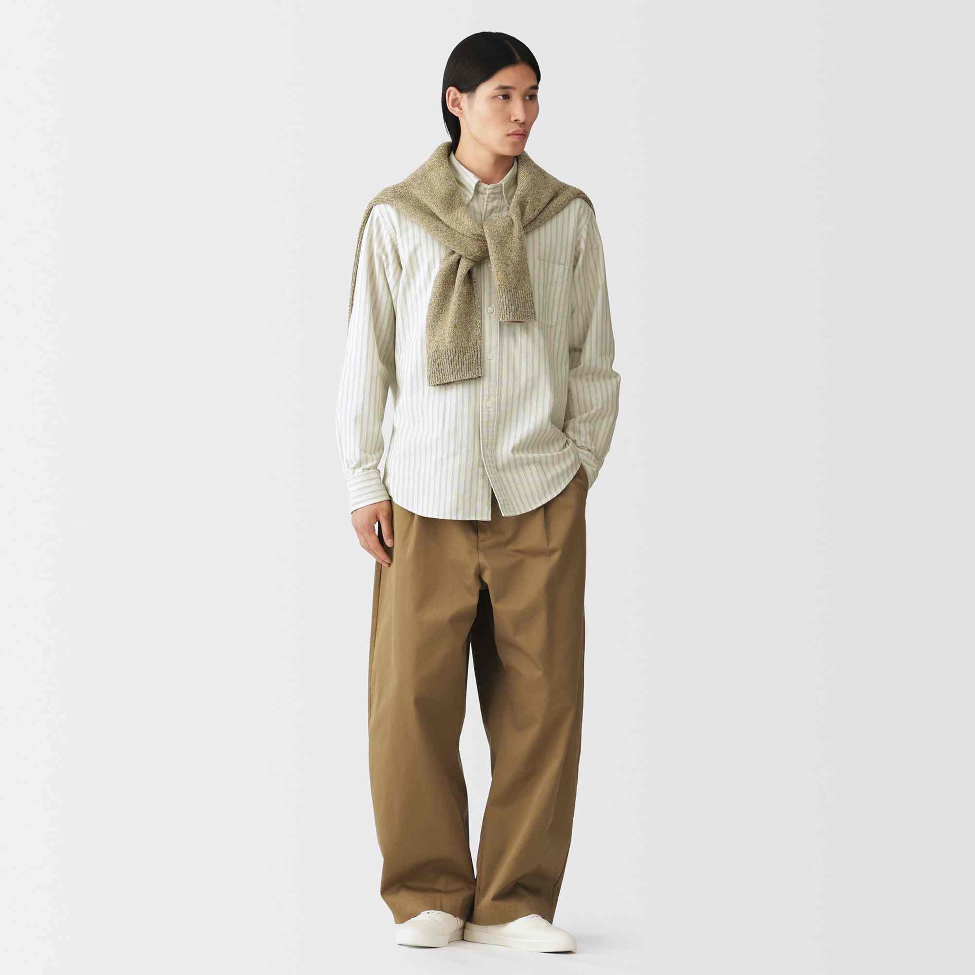 M's Washed oxford button down L/Slv shirt (OS)