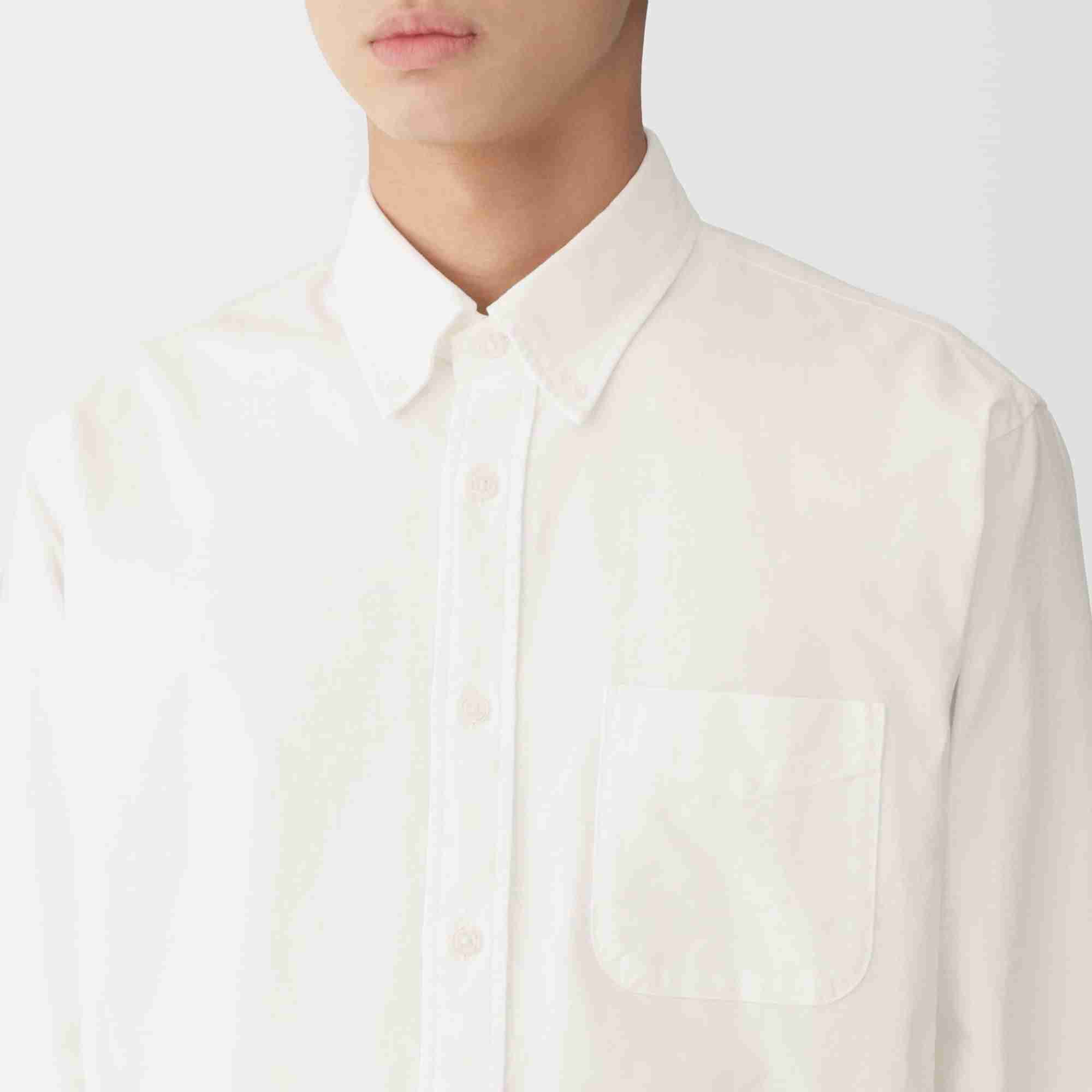 M's Washed oxford button down L/Slv shirt (OS)