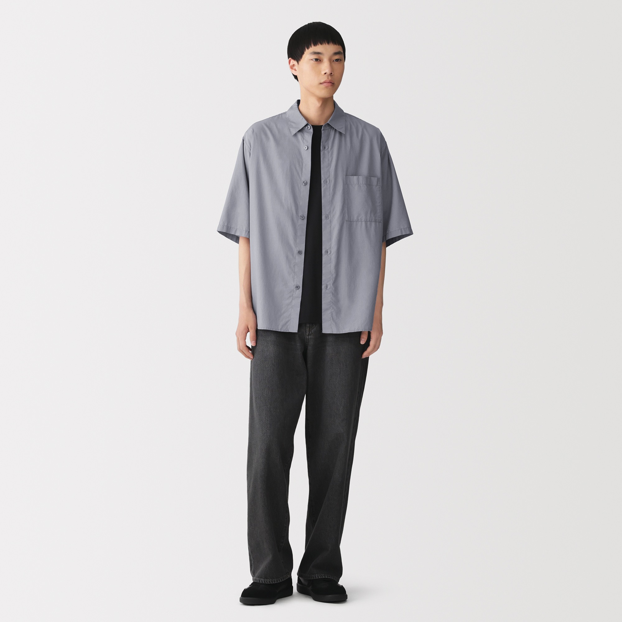 M's Lyocell blended 1/2 sleeve shirt