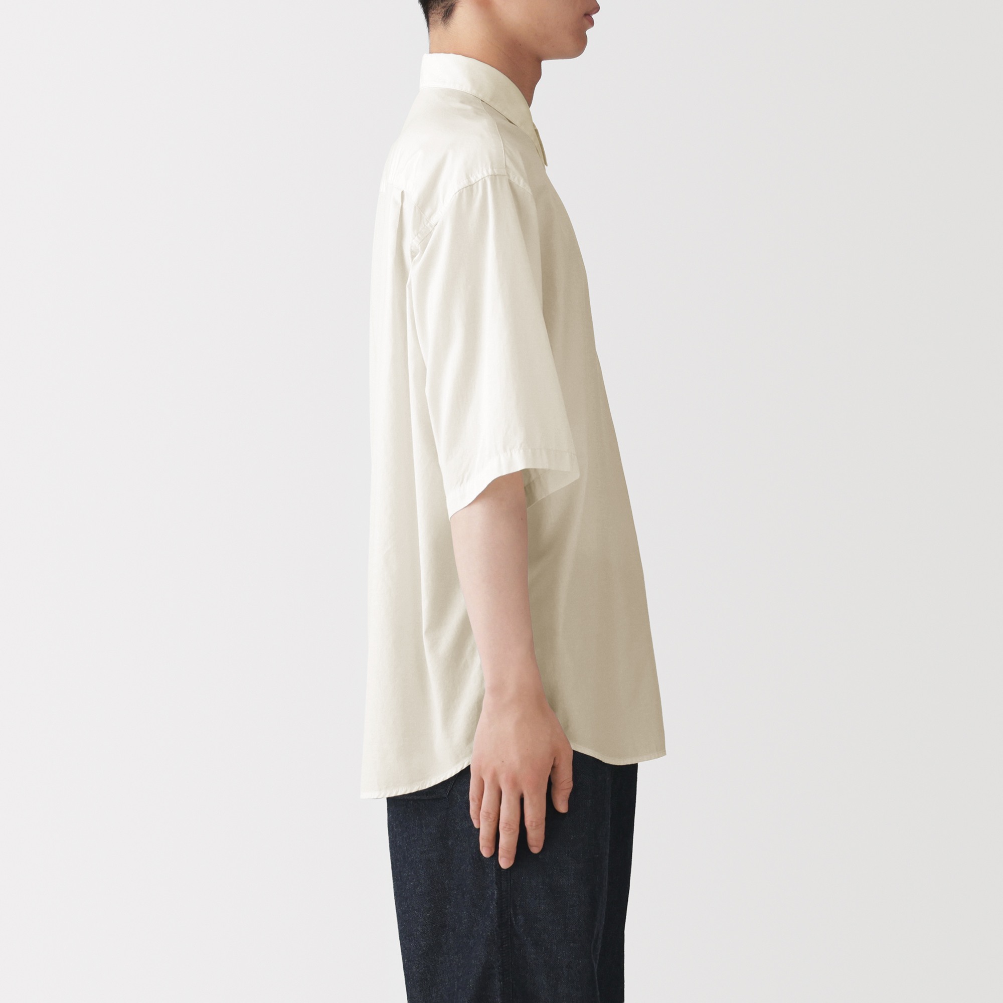 M's Lyocell blended 1/2 sleeve shirt