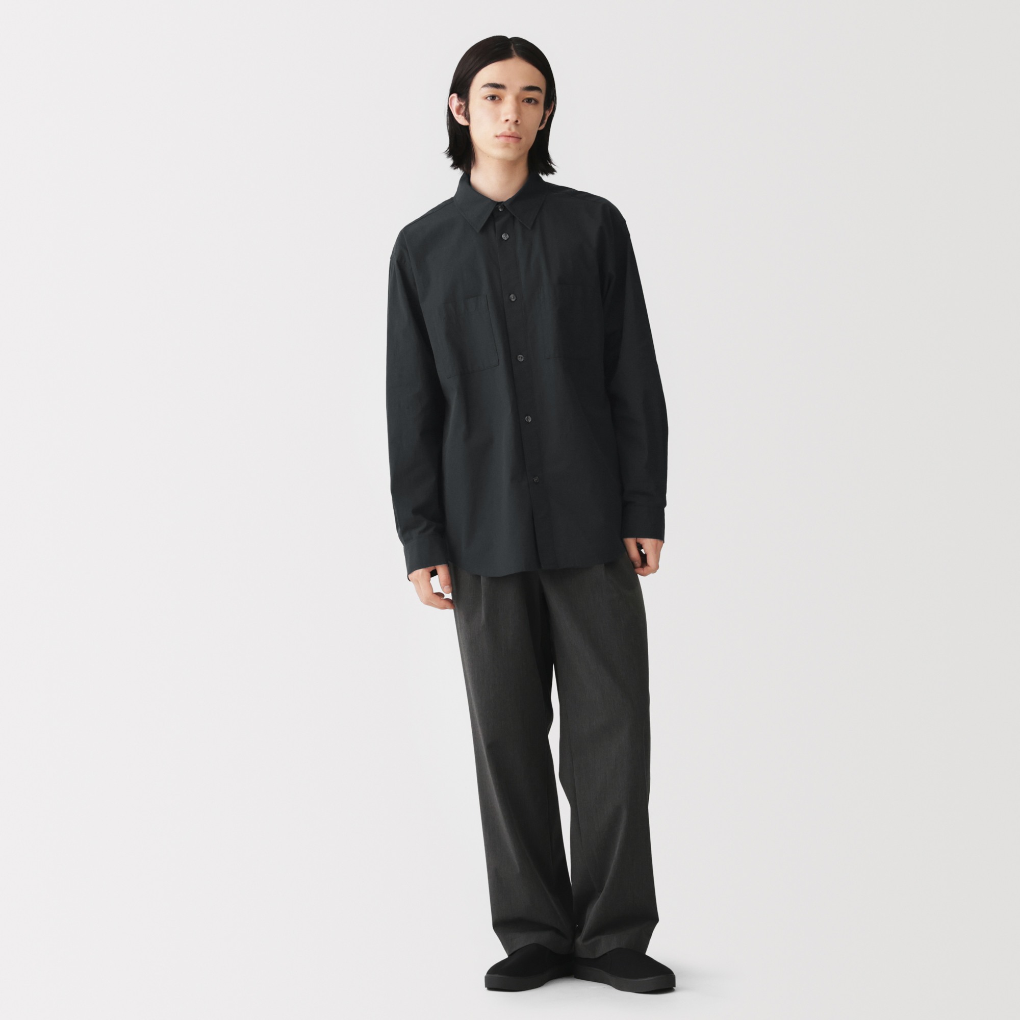 M's Washed broadcloth over shirt