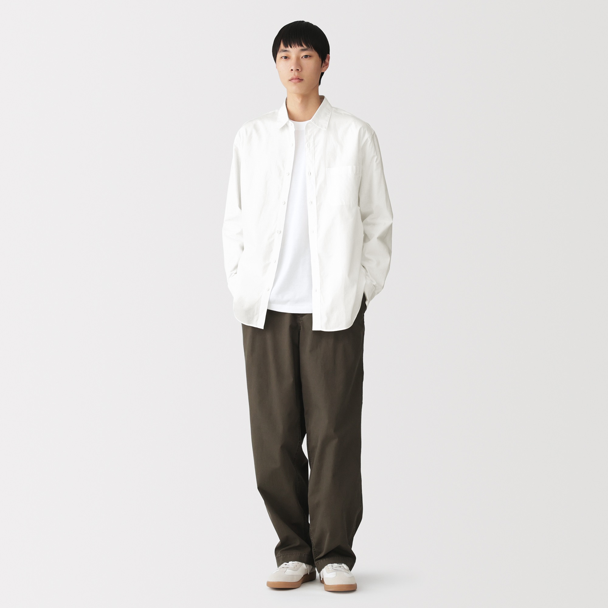 M's Washed broadcloth L/Slv shirt