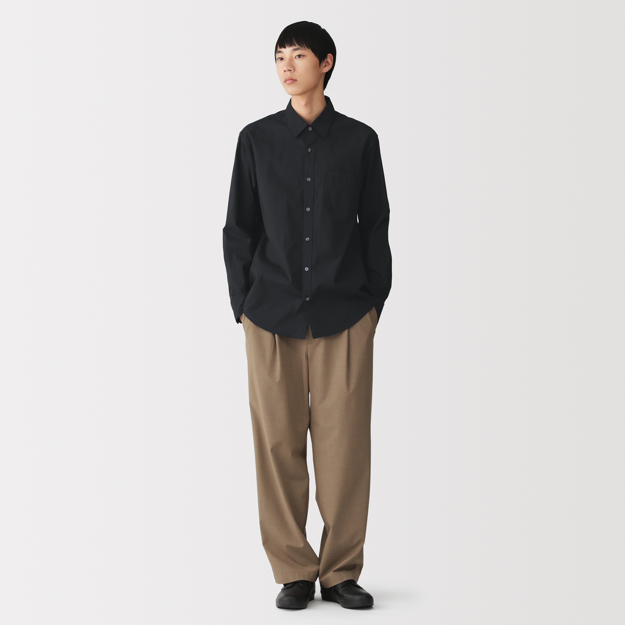 M's Washed broadcloth L/Slv shirt