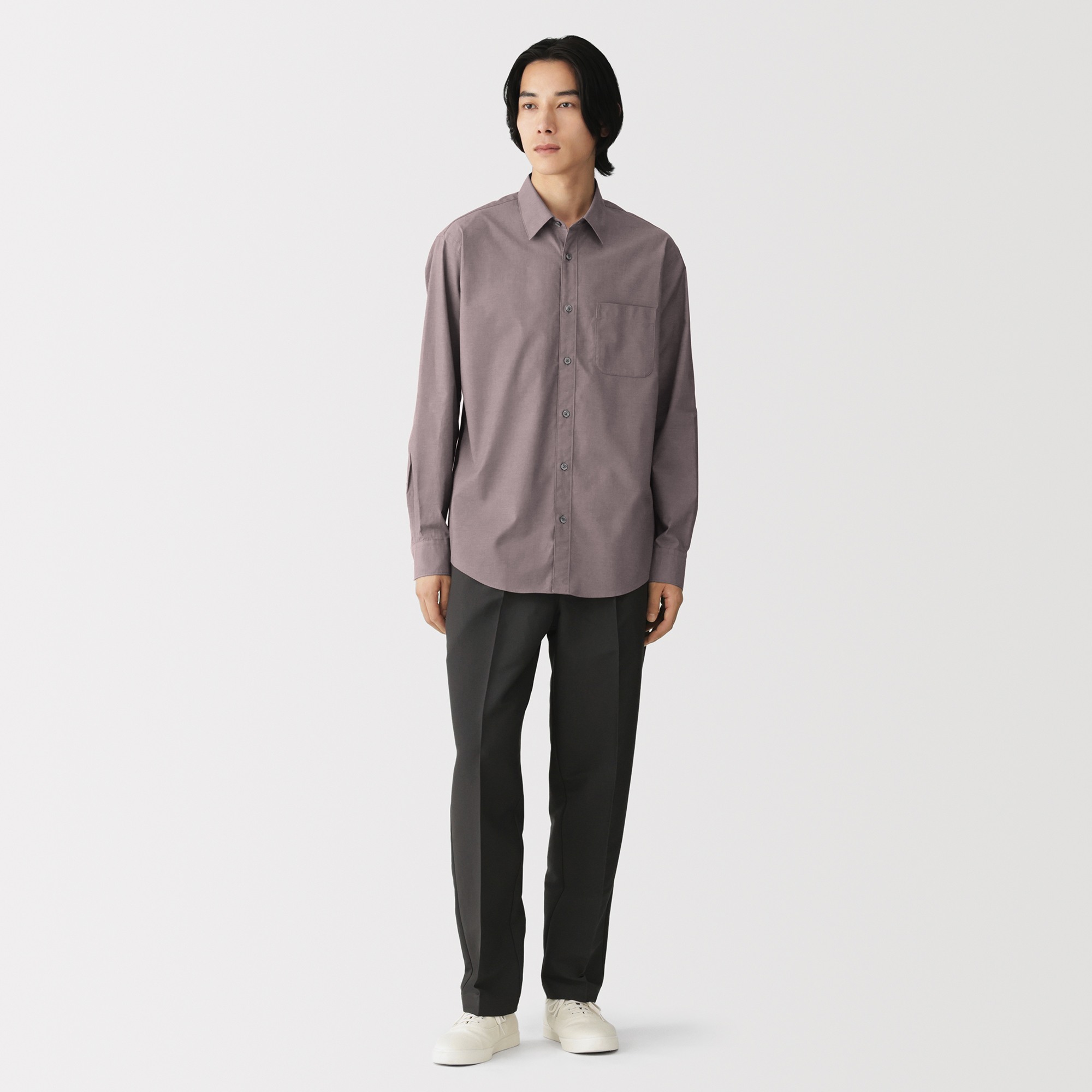 M's Washed broadcloth L/Slv shirt