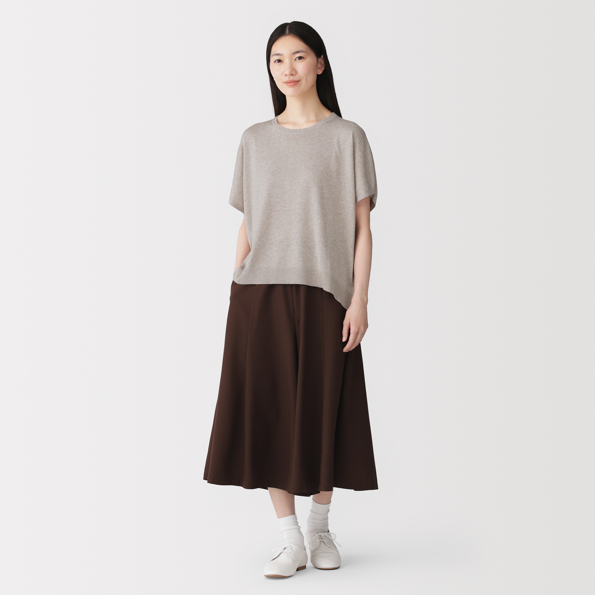 W's Lyocell blended jersey wide-fit sweater