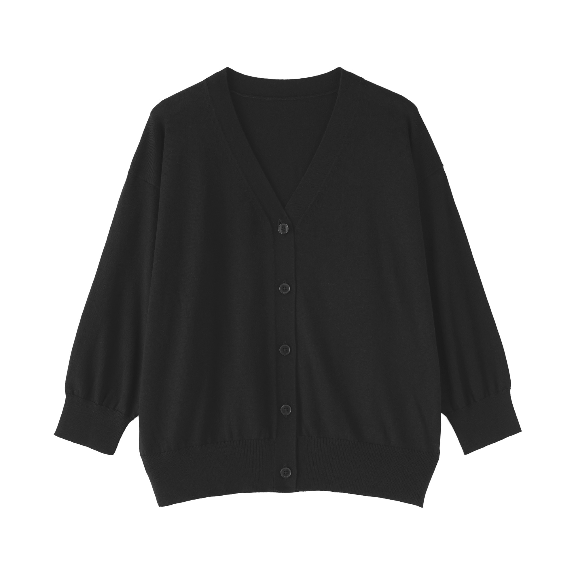 W's Lyocell blended jersey 3/4 sleeve wide-fit cardigan