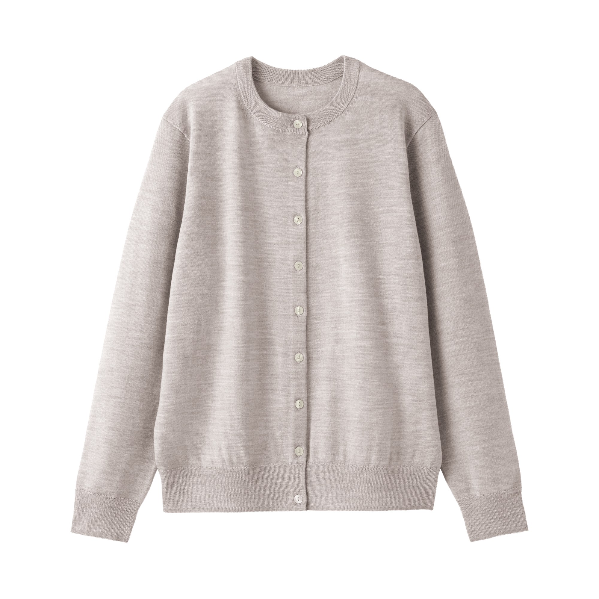 W's Washable high-gauge crew neck cardigan