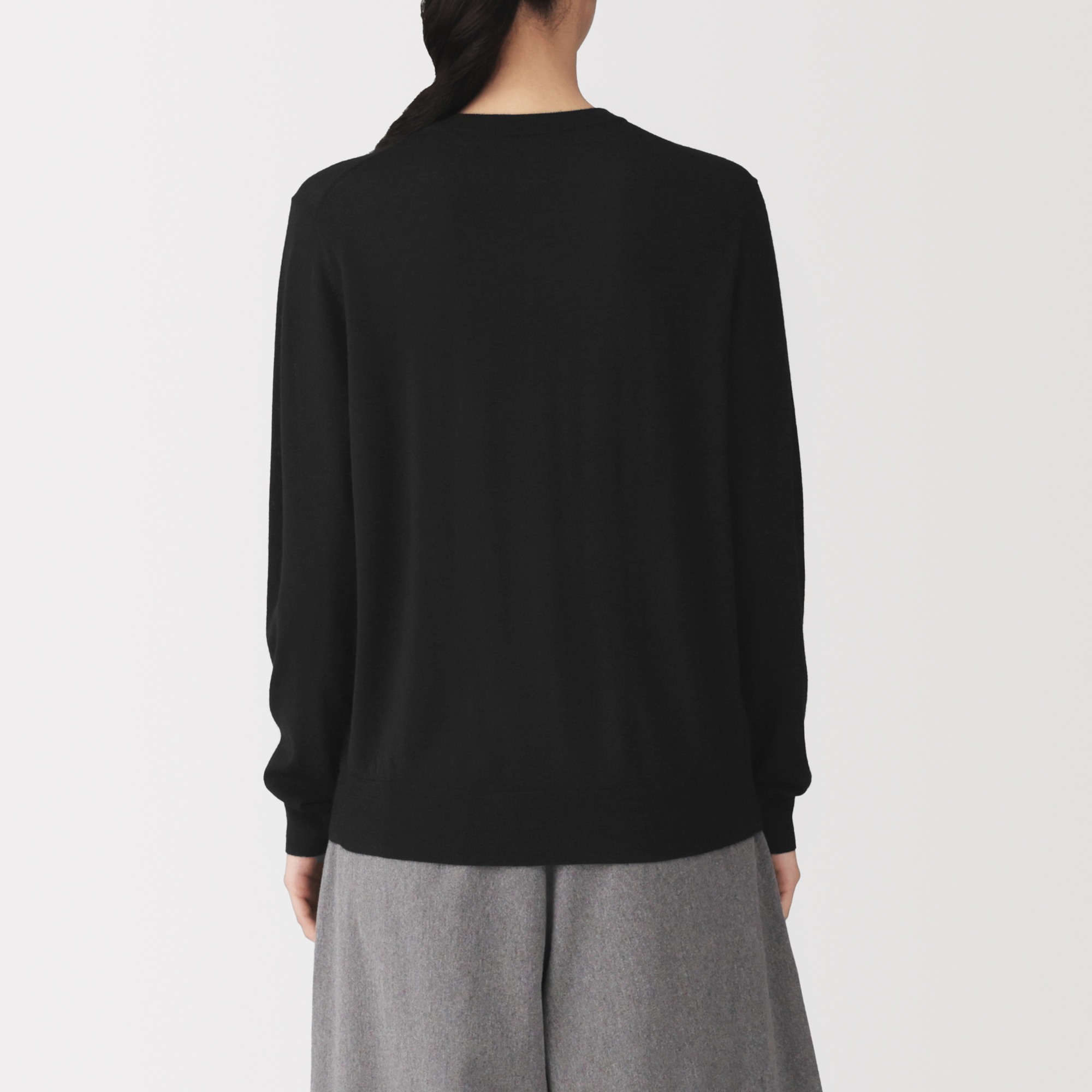 W's Washable high-gauge crew neck cardigan