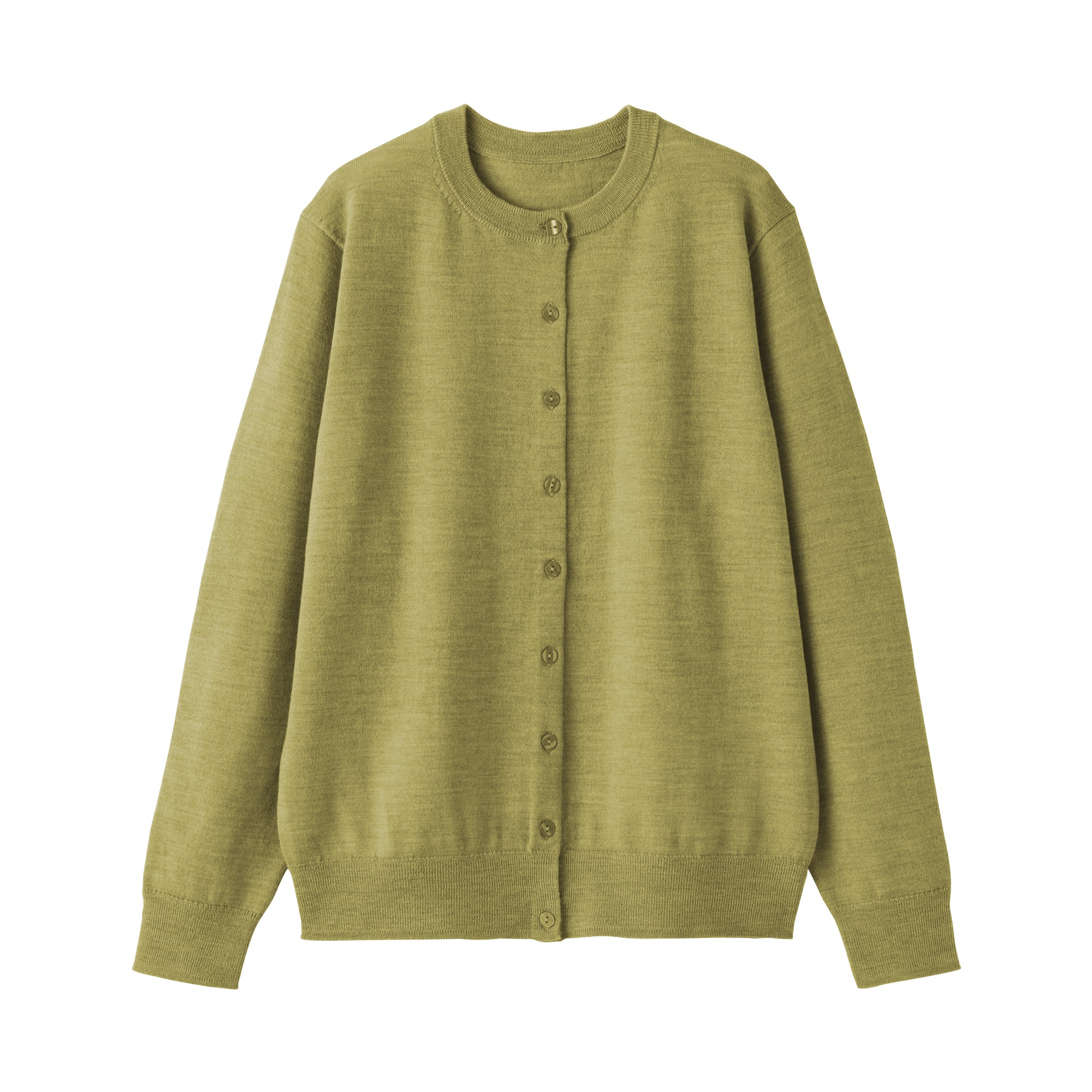W's Washable high-gauge crew neck cardigan