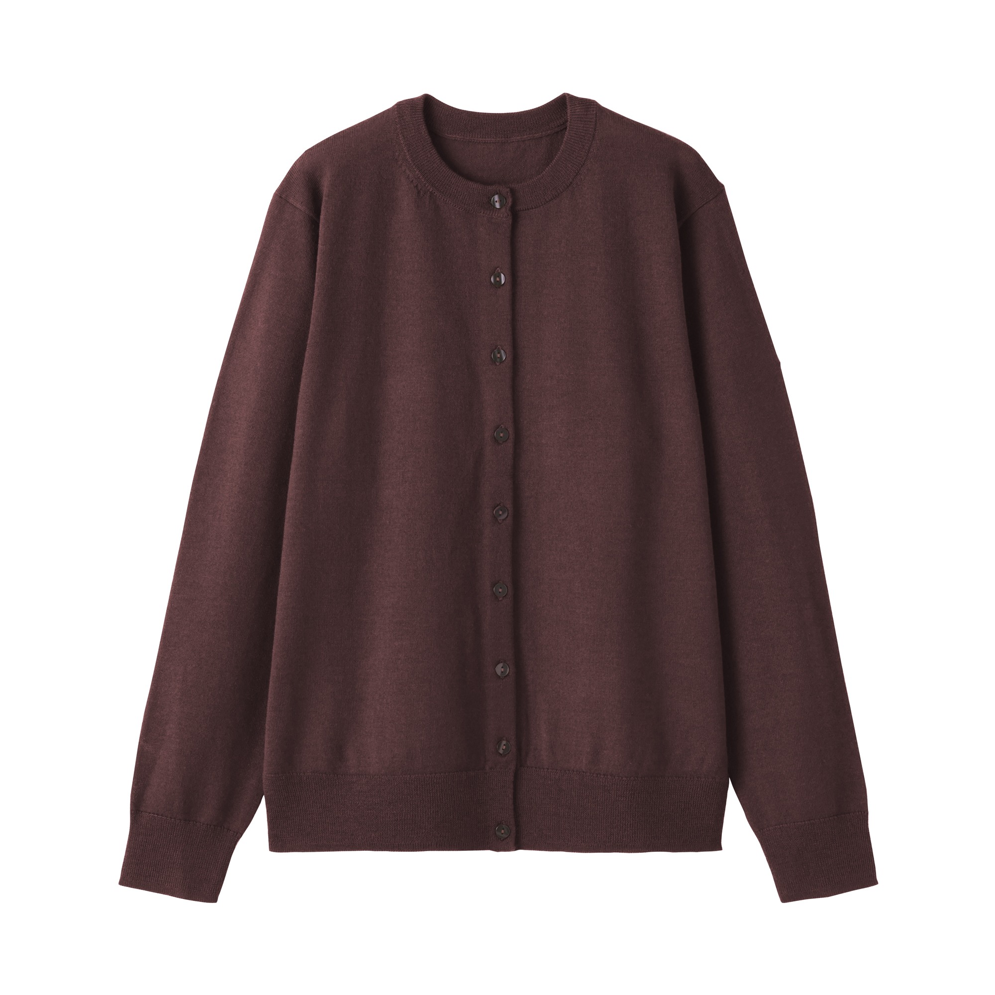 W's Washable high-gauge crew neck cardigan