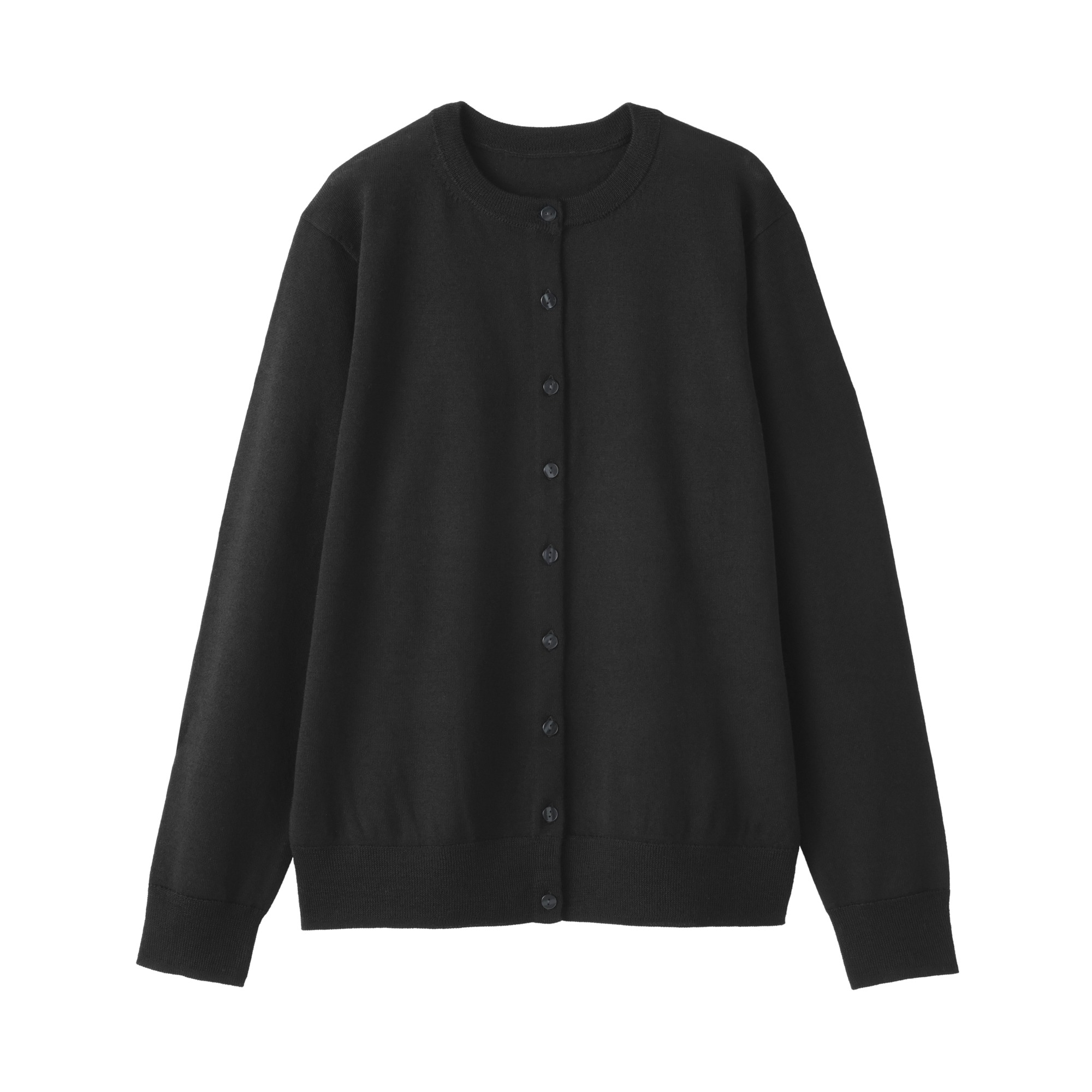 W's Washable high-gauge crew neck cardigan