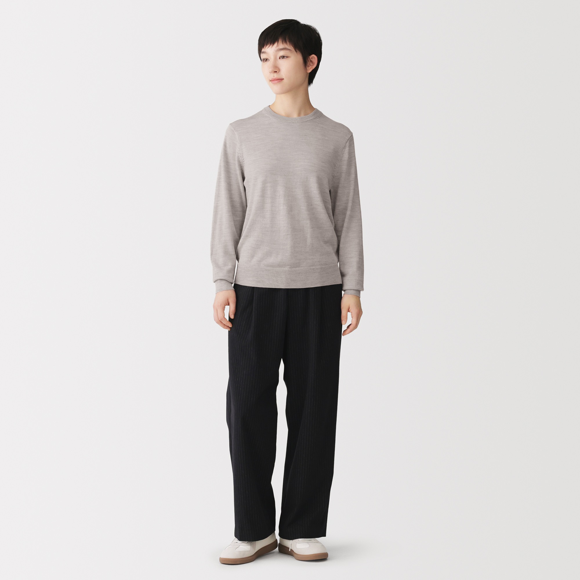 W's Washable high-gauge crew neck sweater