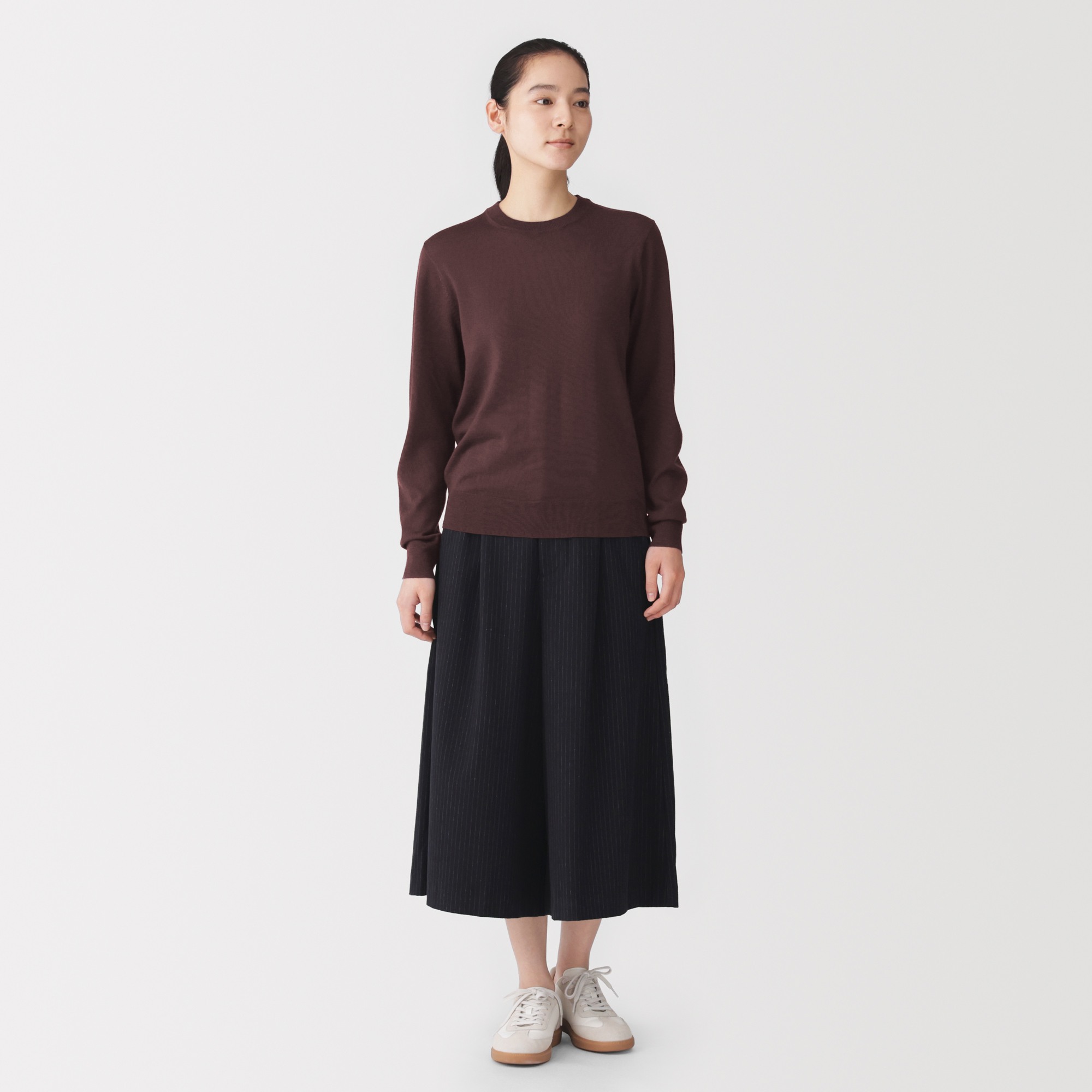 W's Washable high-gauge crew neck sweater