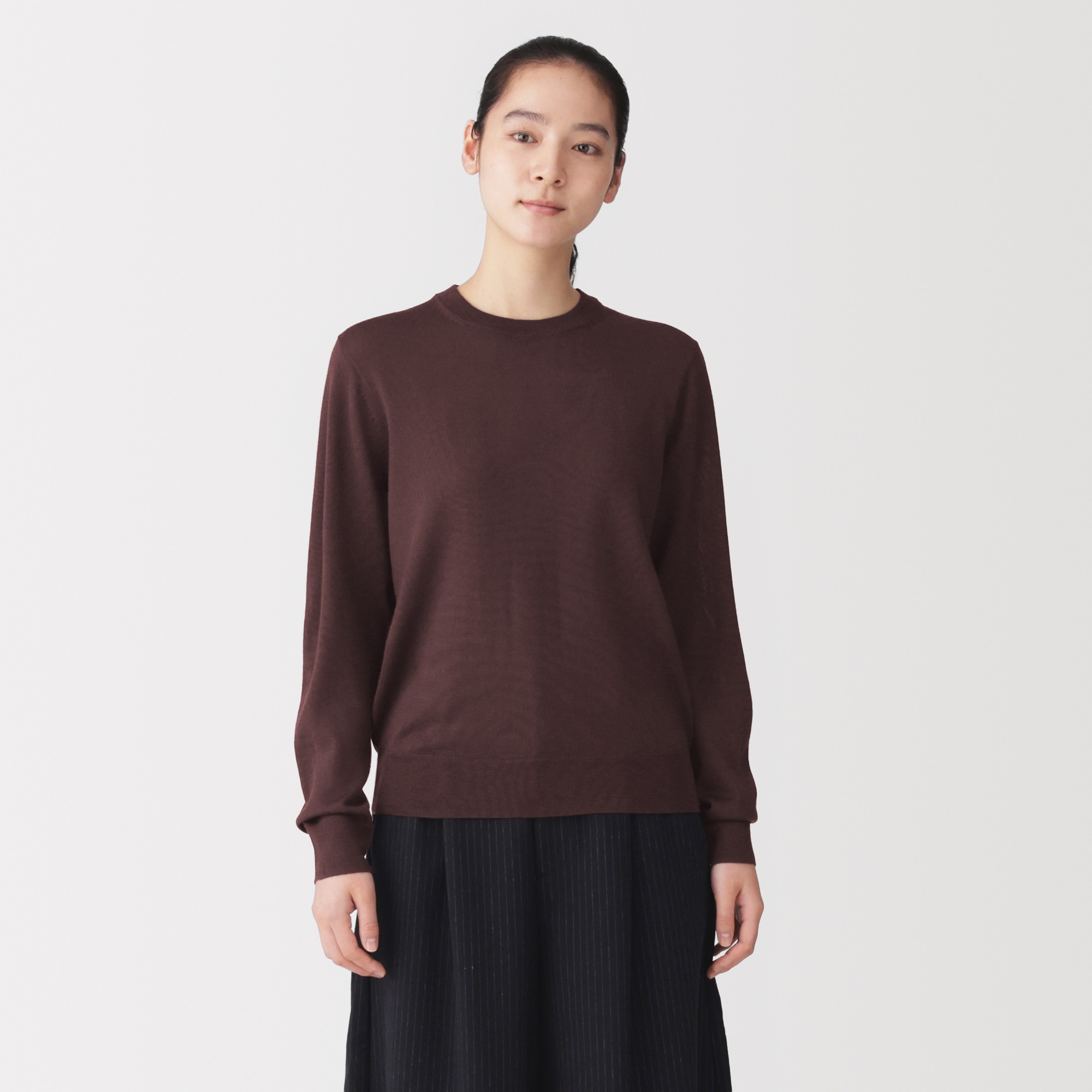 W's Washable high-gauge crew neck sweater