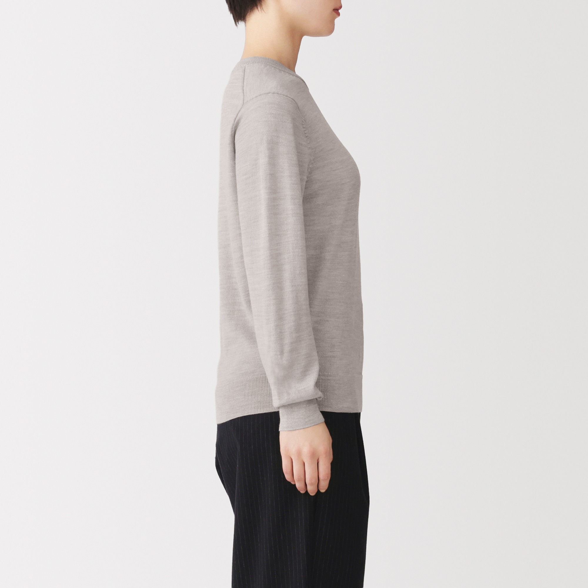 W's Washable high-gauge crew neck sweater