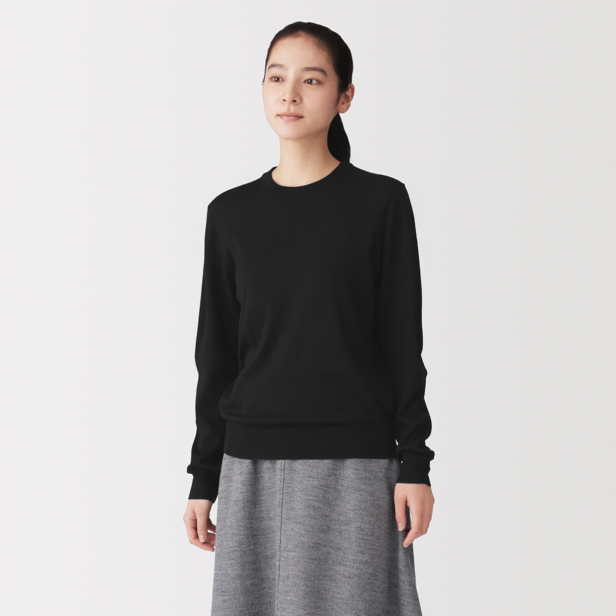 W's Washable high-gauge crew neck sweater
