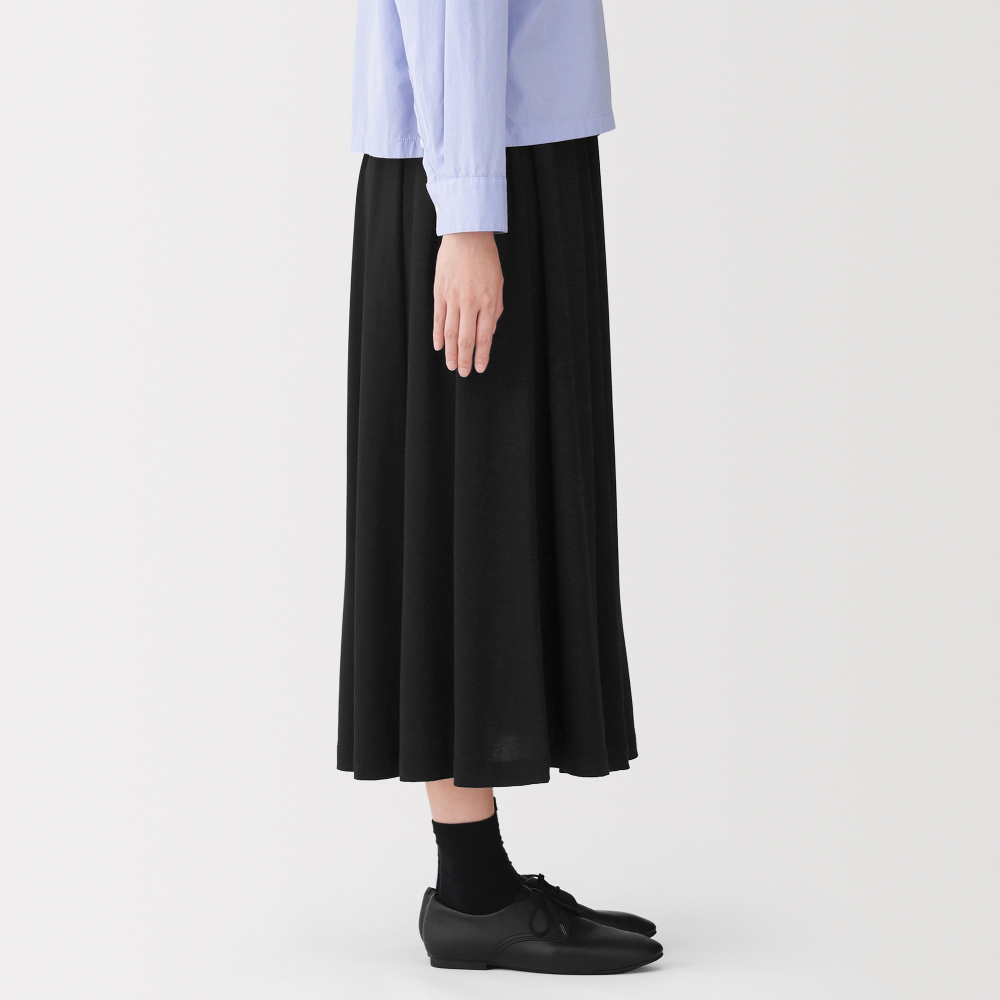 W's Lyocell blended jersey gather skirt