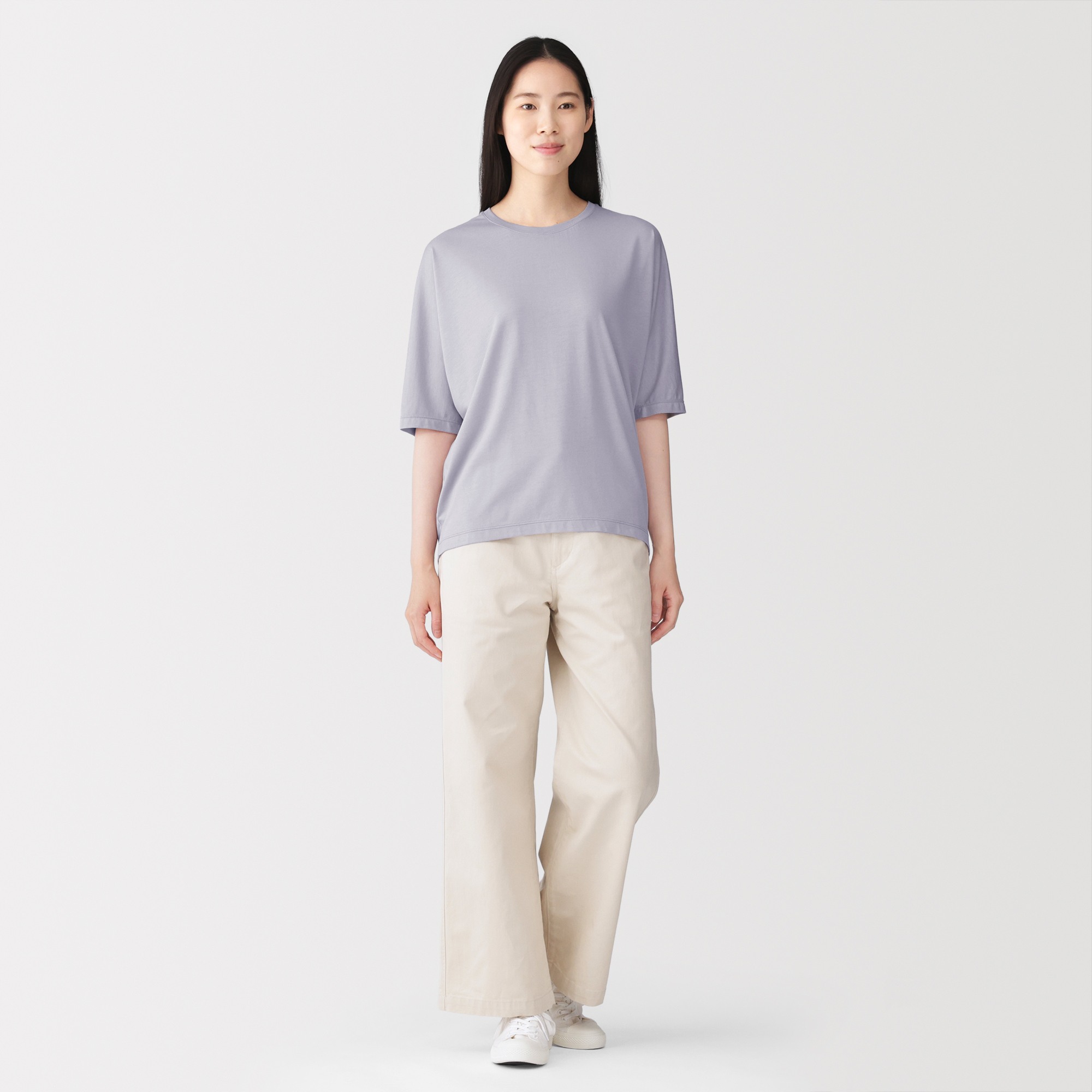 W's Lyocell blended jersey crew neck half sleeve pullover
