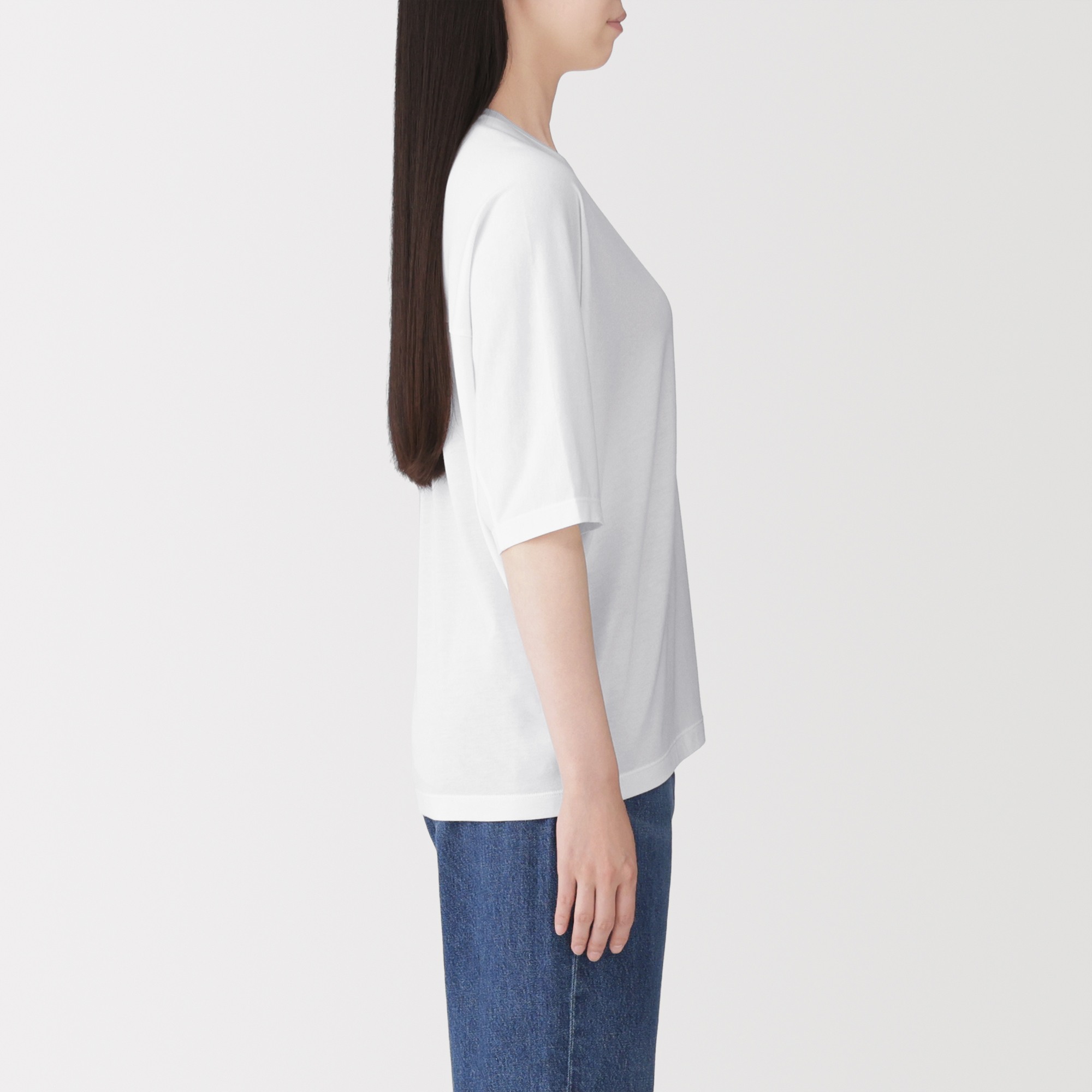 W's Lyocell blended jersey crew neck half sleeve pullover