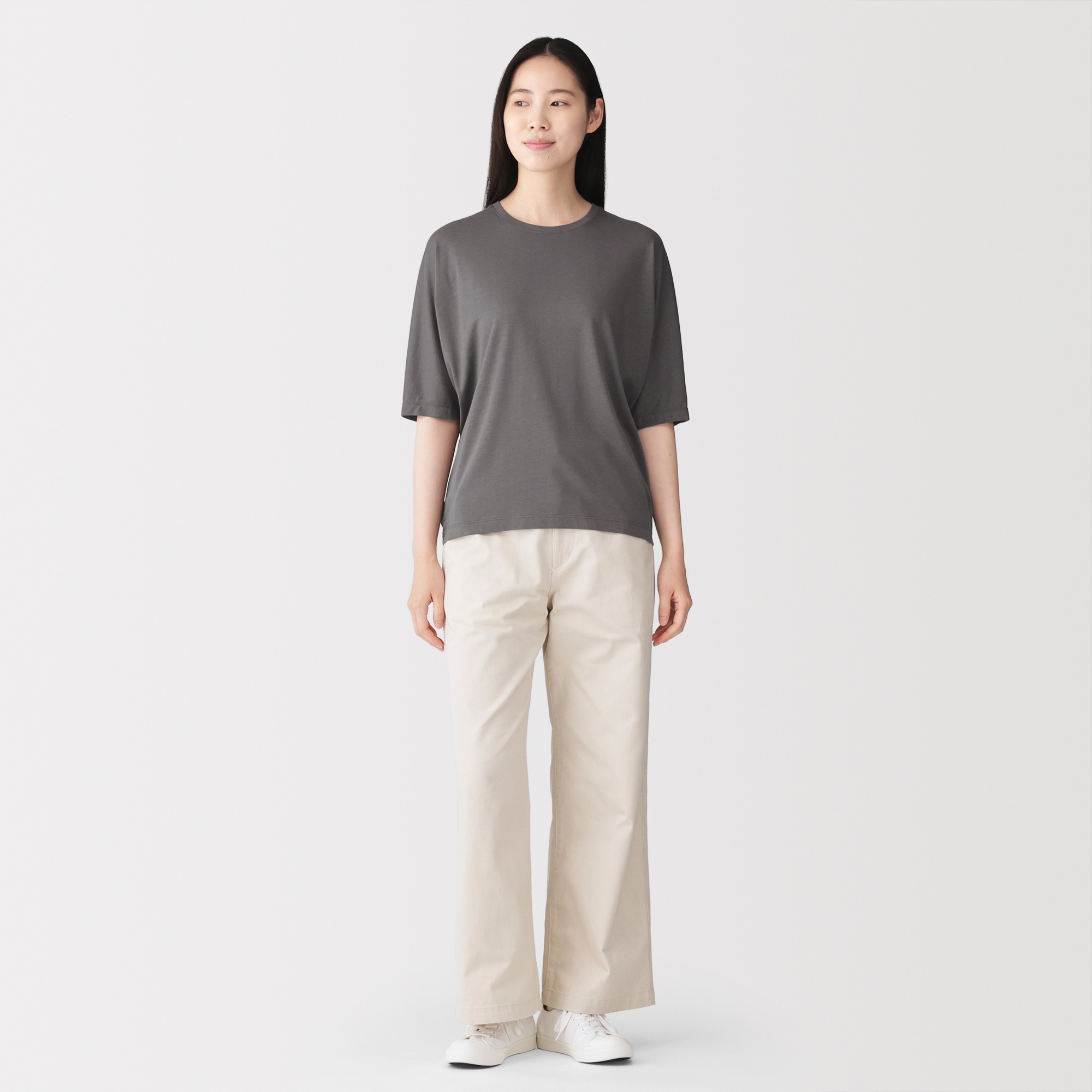 W's Lyocell blended jersey crew neck half sleeve pullover
