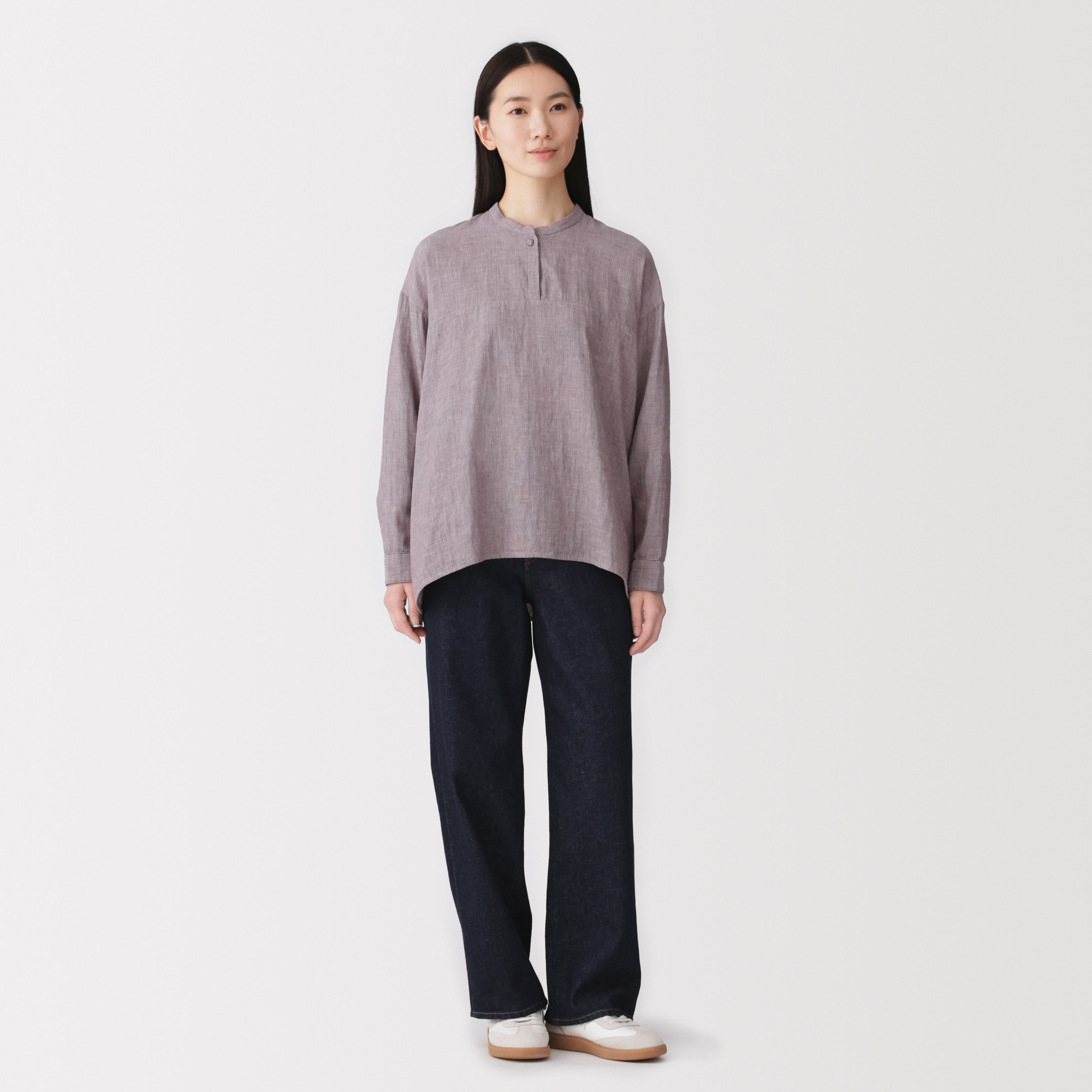 W's Kapok blended double gauze L/Slv blouse