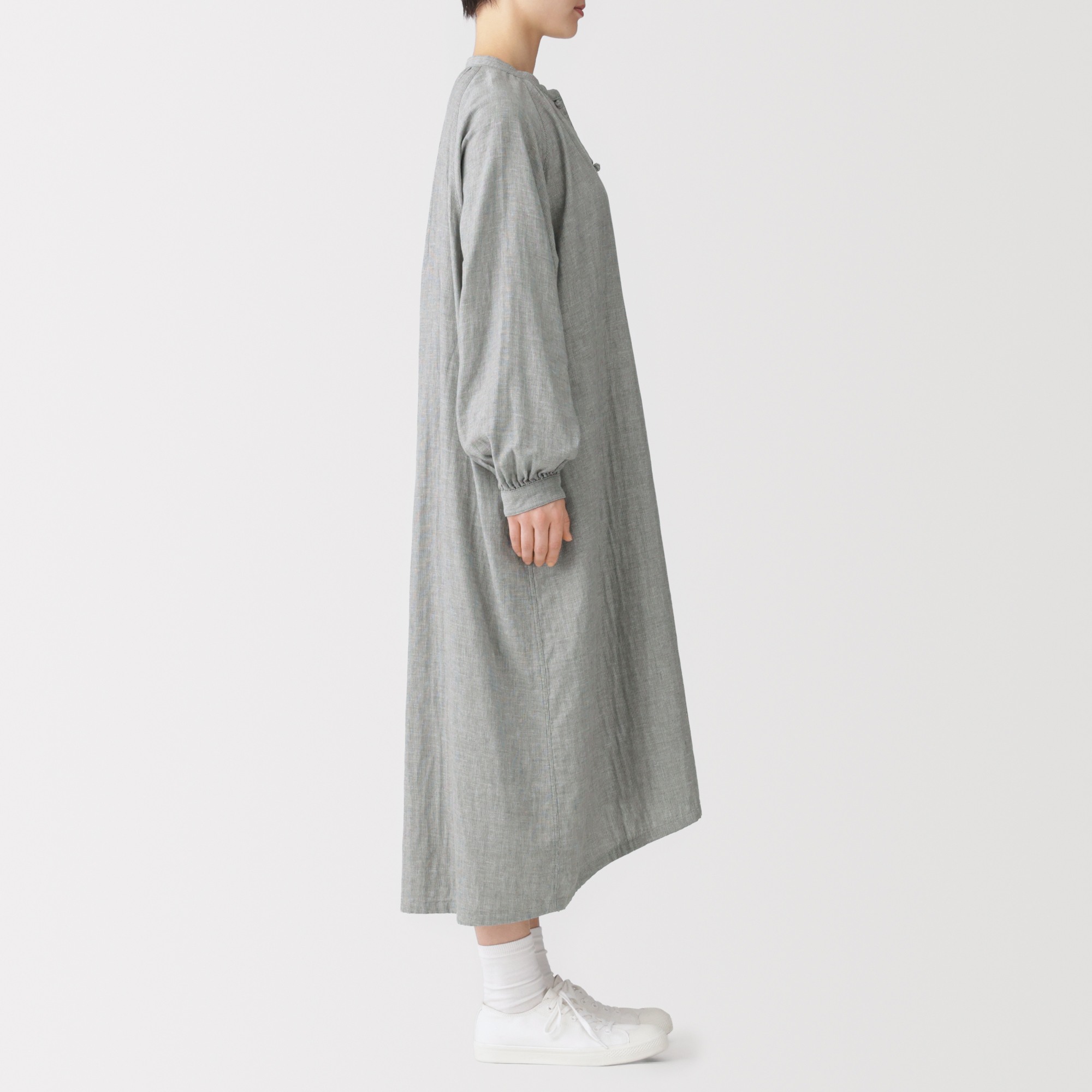 W's Kapok blended double gauze L/Slv dress