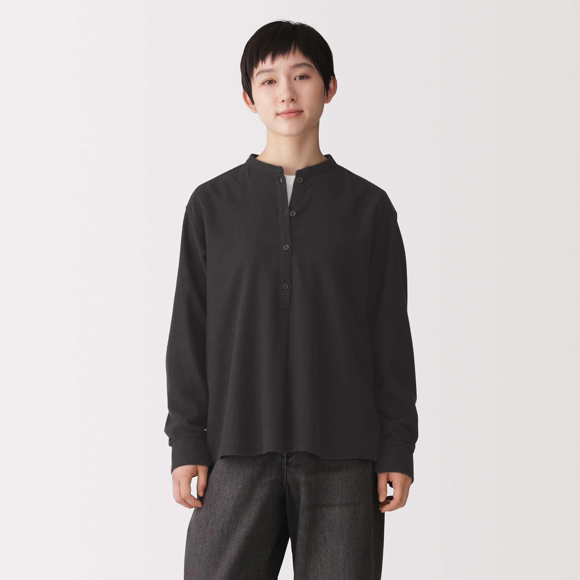 W's Double brushed flannel L/Slv blouse(OS)