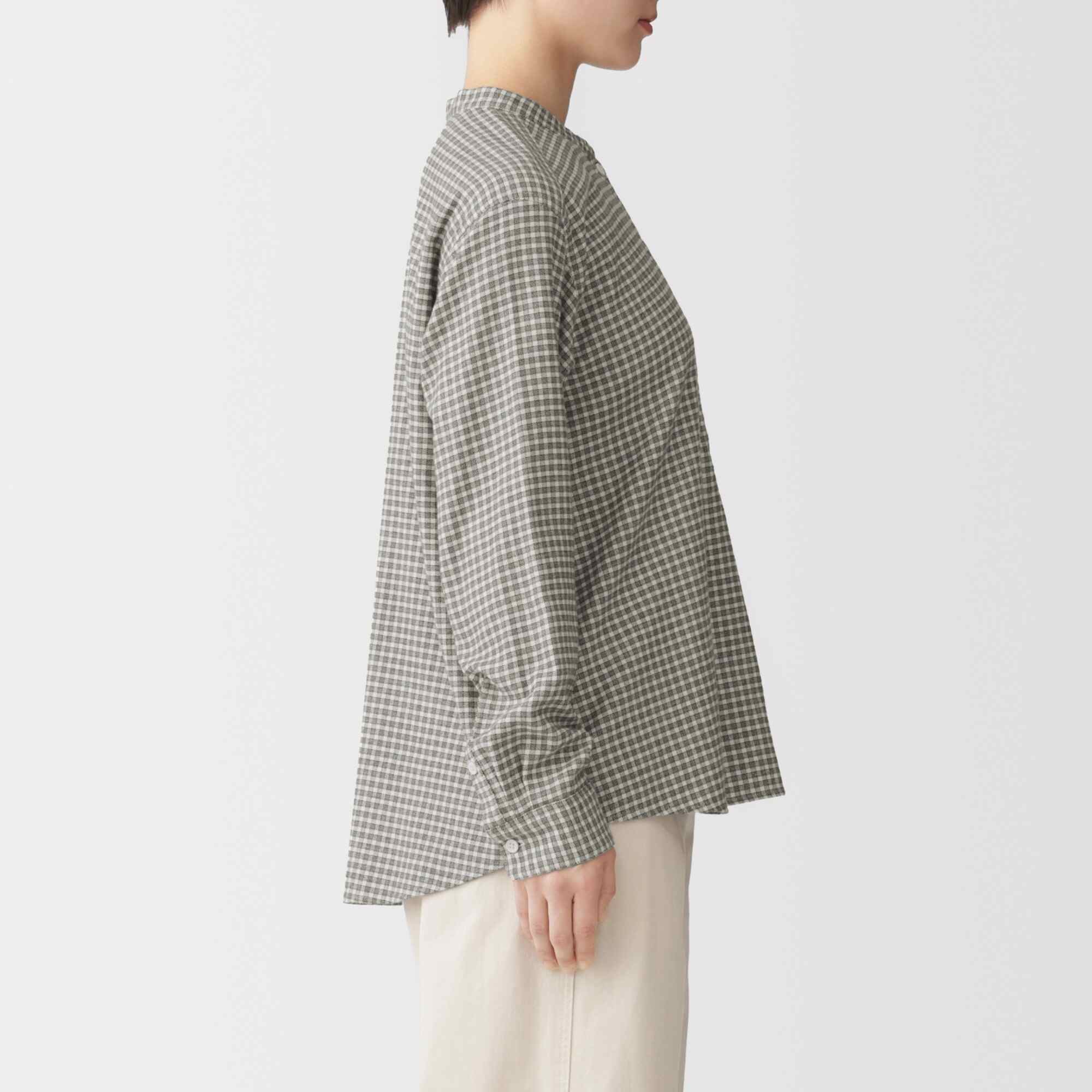 W's Double brushed flannel L/Slv blouse(OS)