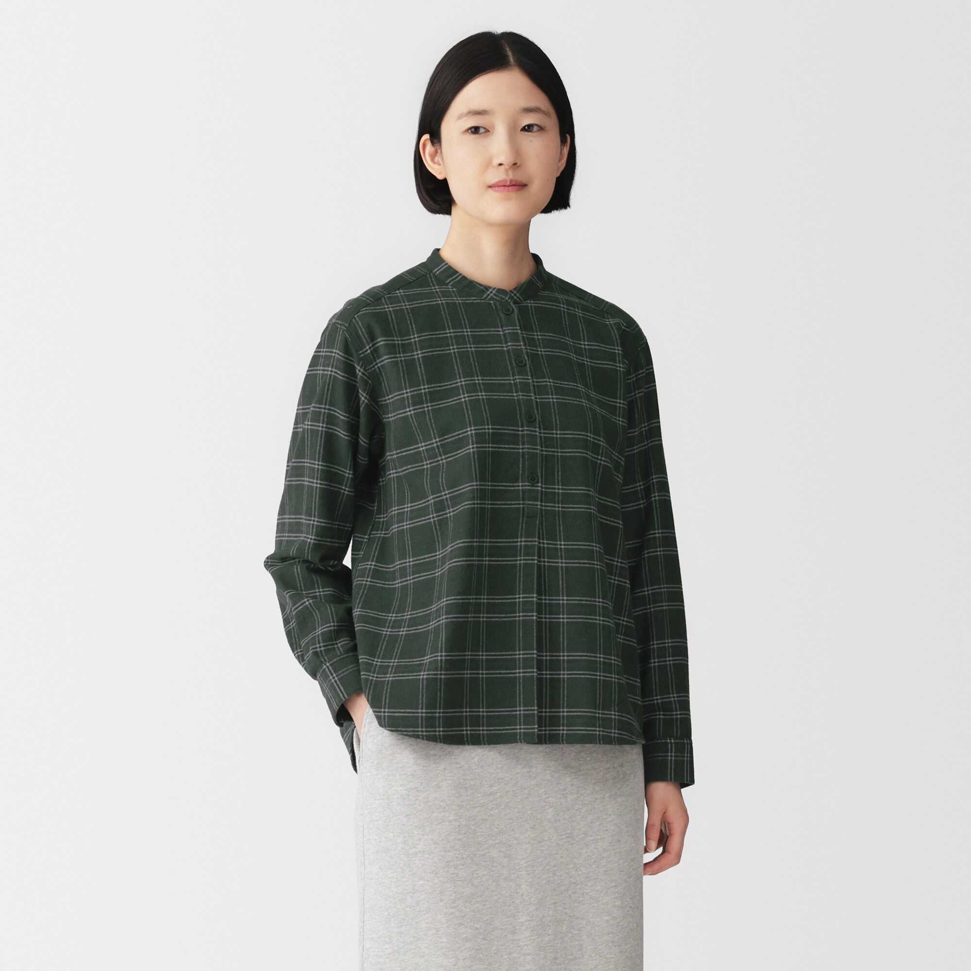 W's Double brushed flannel L/Slv blouse(OS)