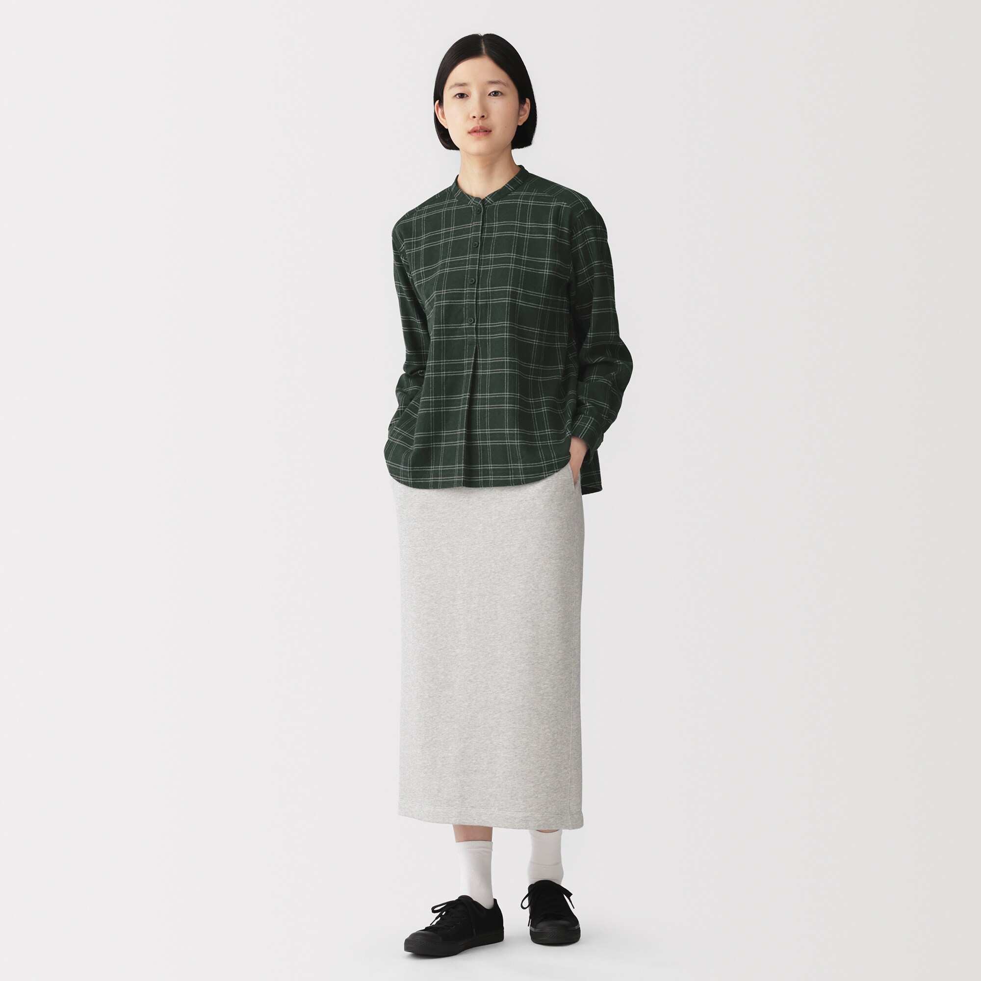 W's Double brushed flannel L/Slv blouse(OS)