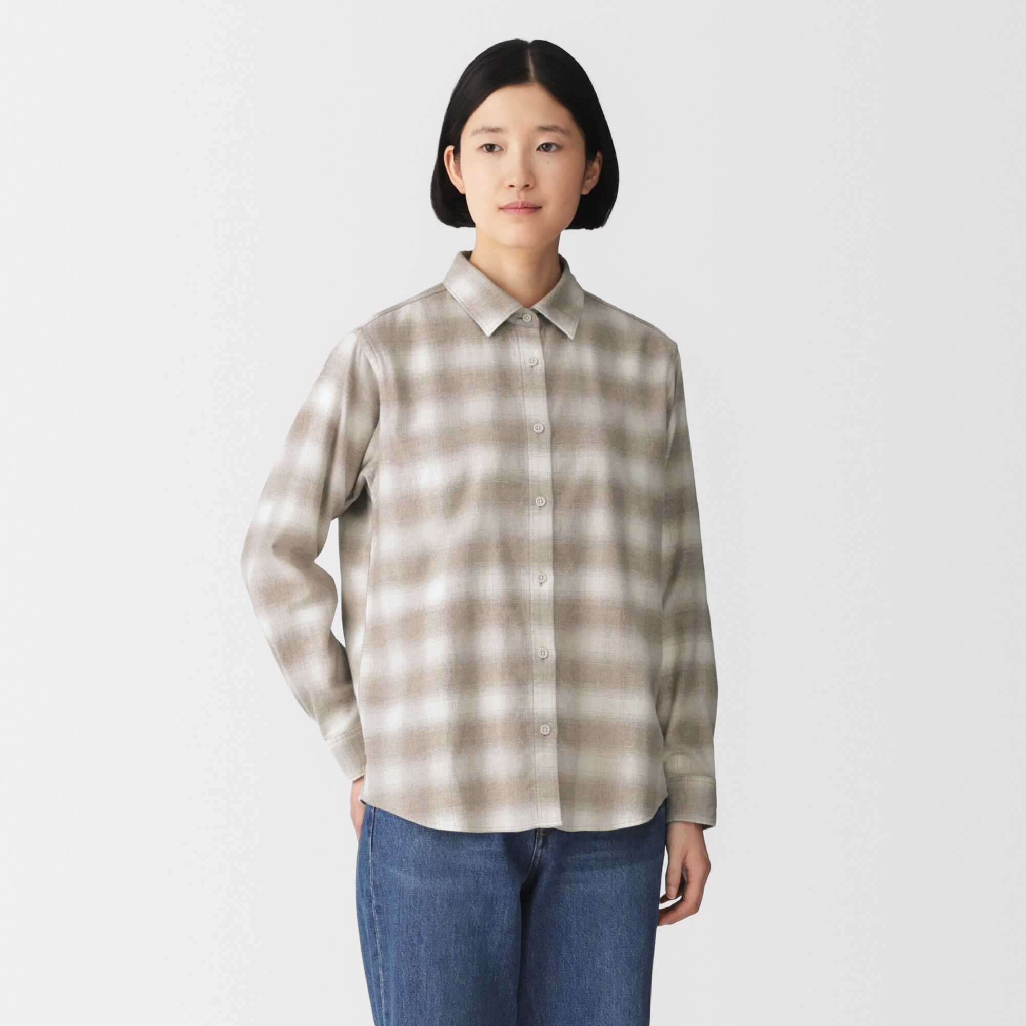 W's Double brushed flannel L/S shirt(OS)