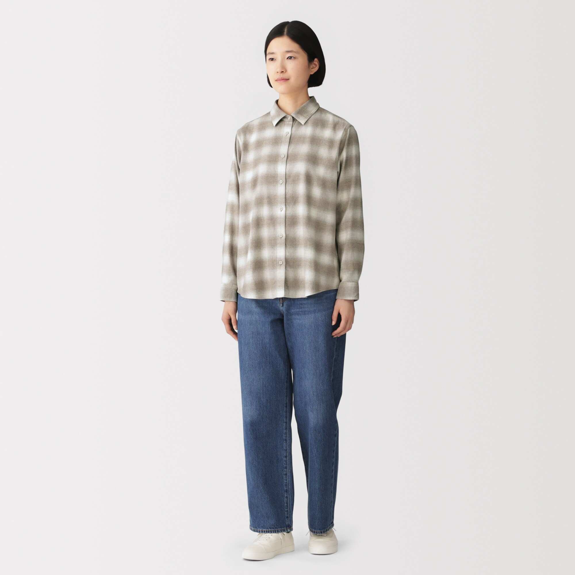 W's Double brushed flannel L/S shirt(OS)