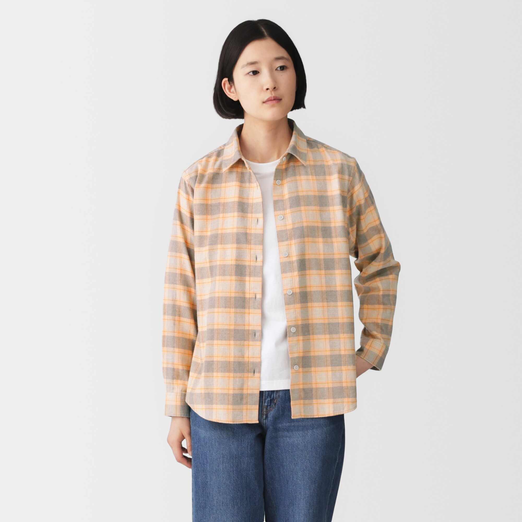 W's Double brushed flannel L/S shirt(OS)